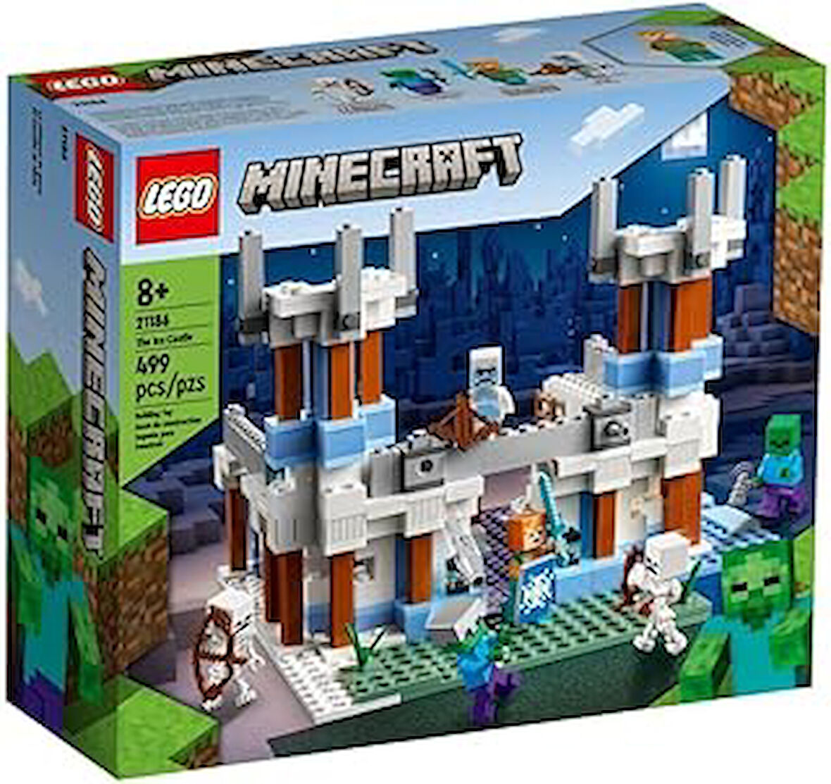 LEGO® Minecraft® Buz Kalesi 21186-8 Yaş ve Üzeri Çocuklar için İskeletli Oyuncak Yapım Seti