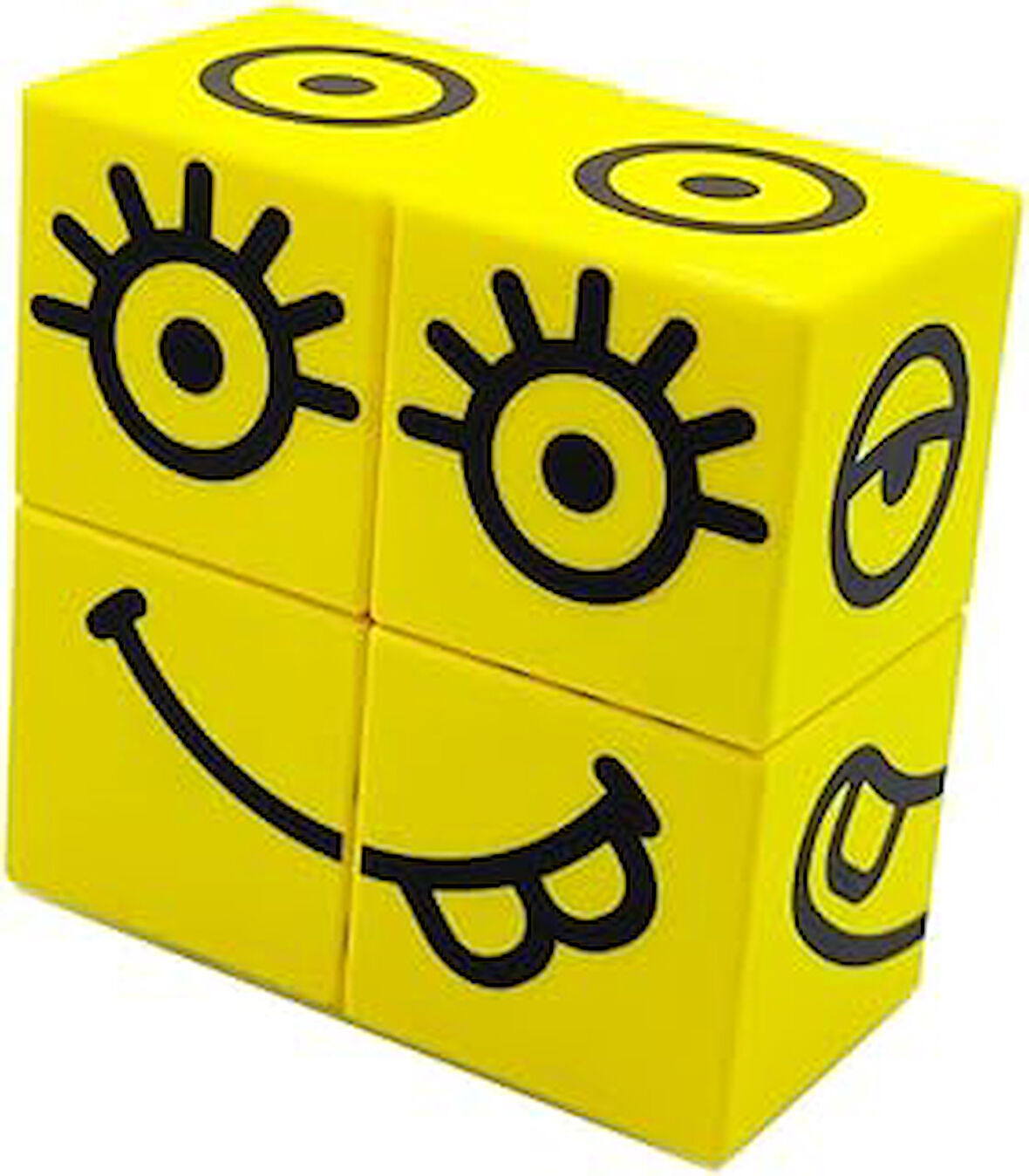 KÜPSS Manyetik Puzzle Suratlar - 4 Mıknatıslı Küp - Emojiler - Duygular