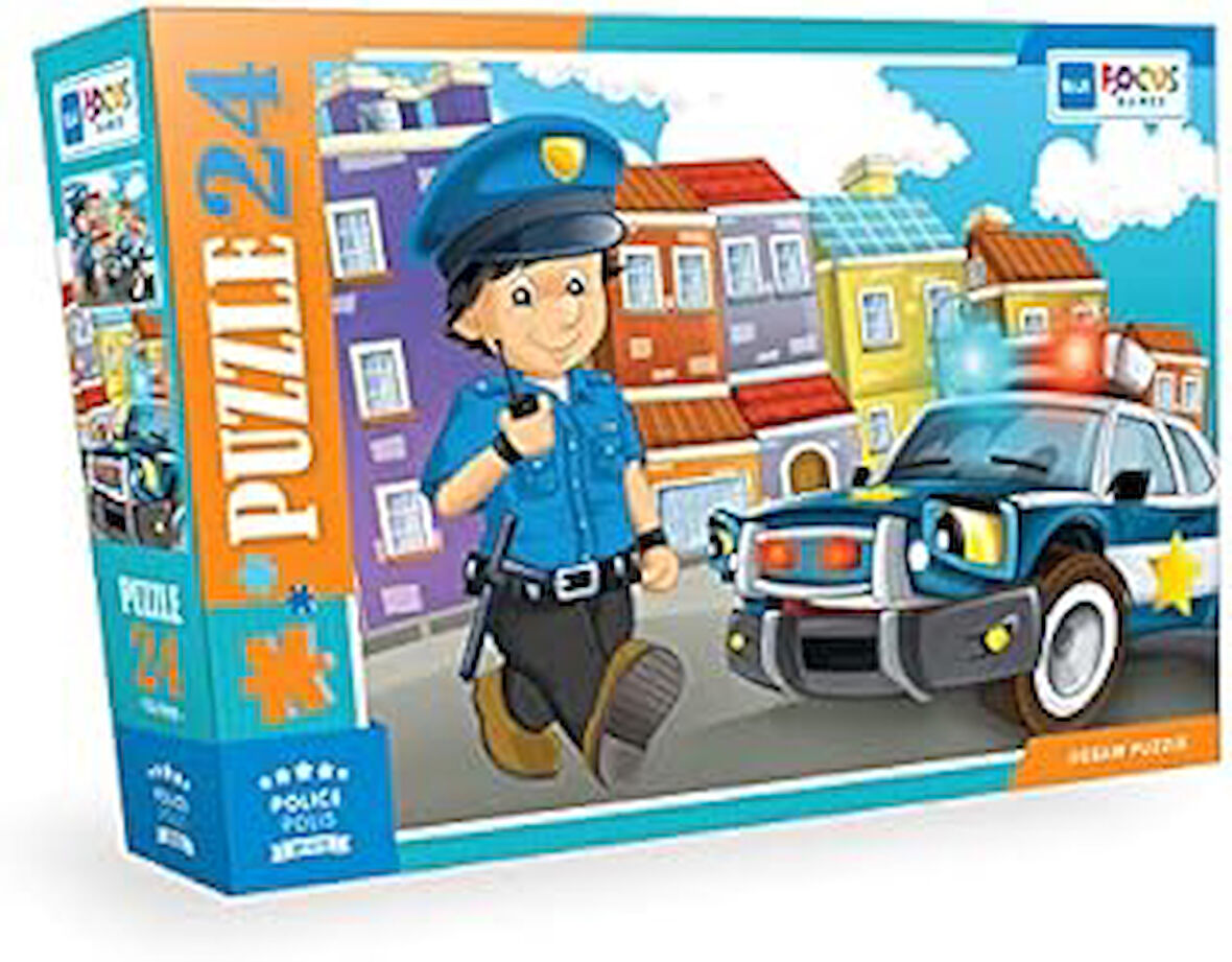 Blue Focus Police - Puzzle 24 Parça