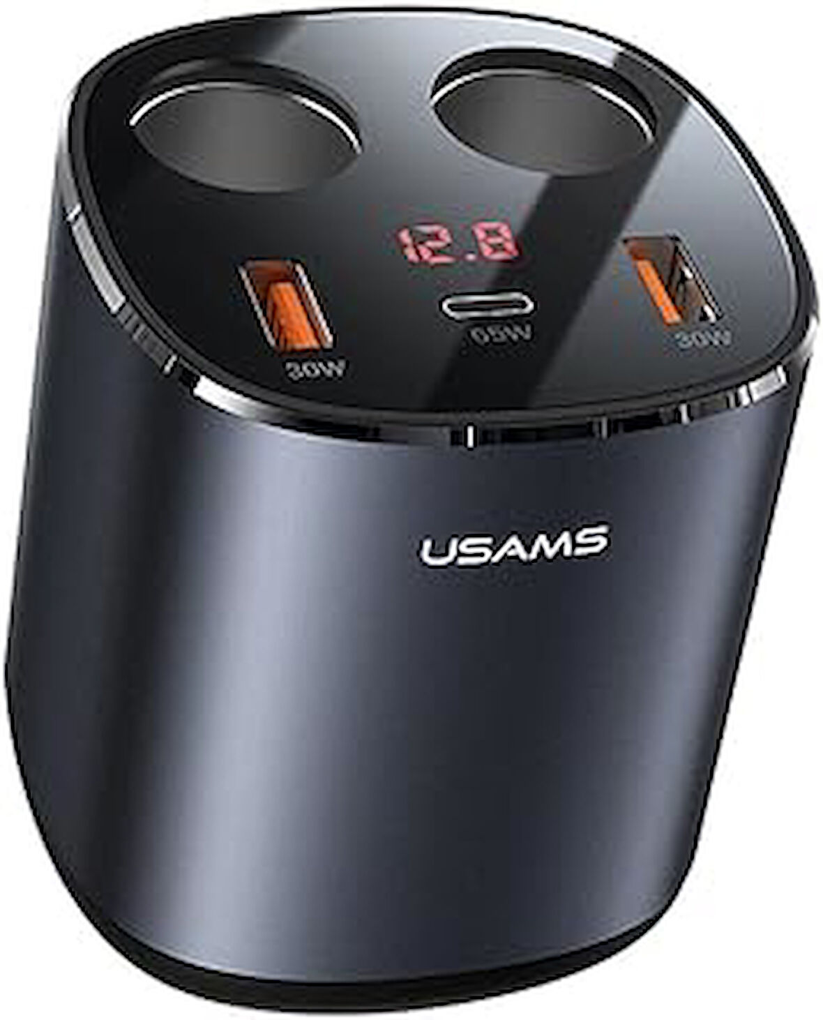 Usams US-CC151 Dijital Göstergeli 2x30w USB+1x65w PD+2x60w Çakmaklık 245w Araç Hızlı Şarj Organizeri