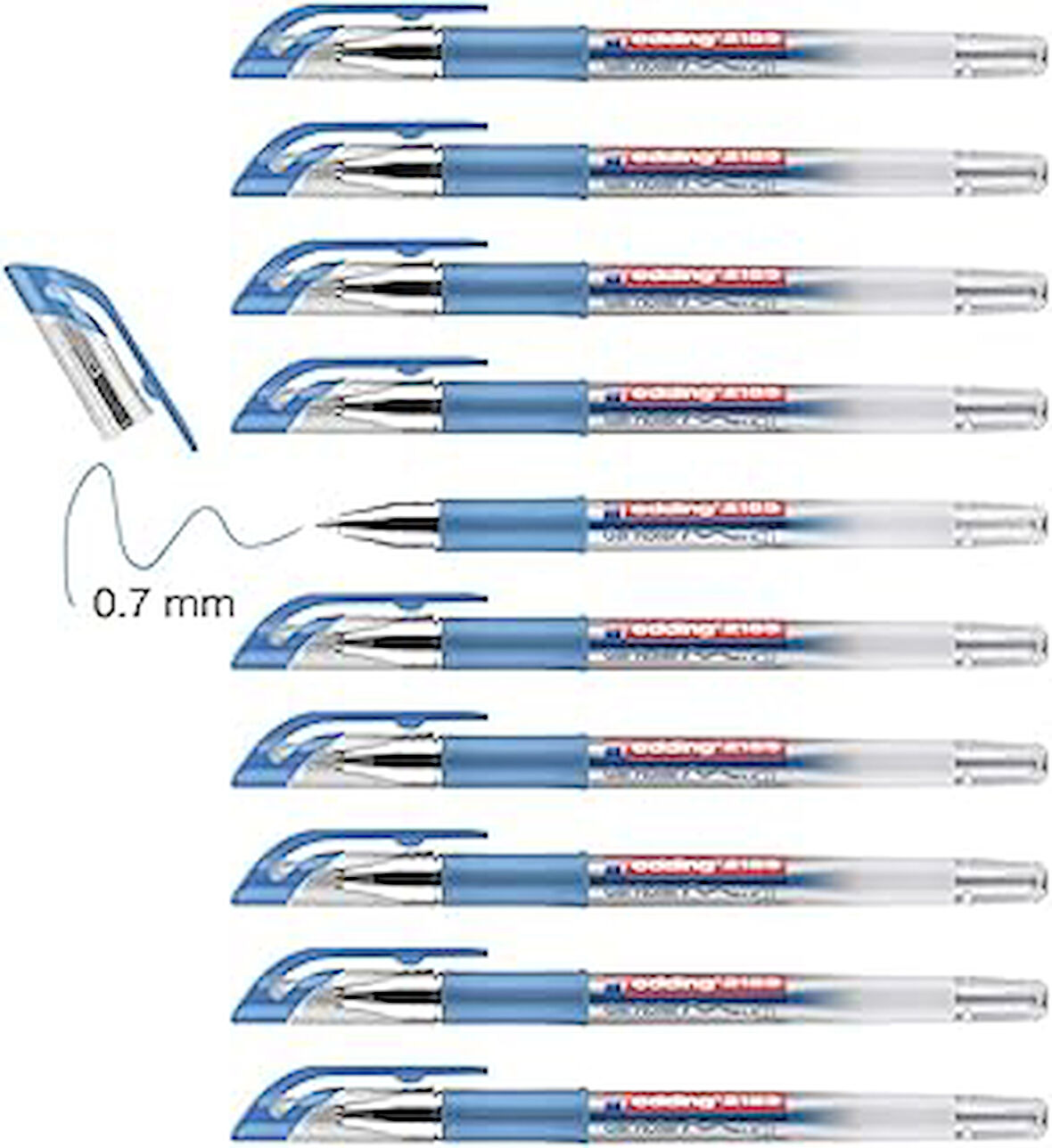 edding 2185 jel roller mavi - 10 kalem - 0,7 mm
