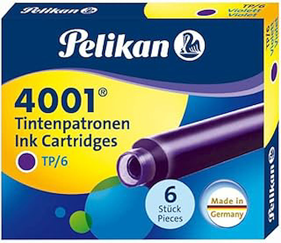 Pelikan Kartuş Serisi Tp6x Dolmakalem Kartuşu, Mor