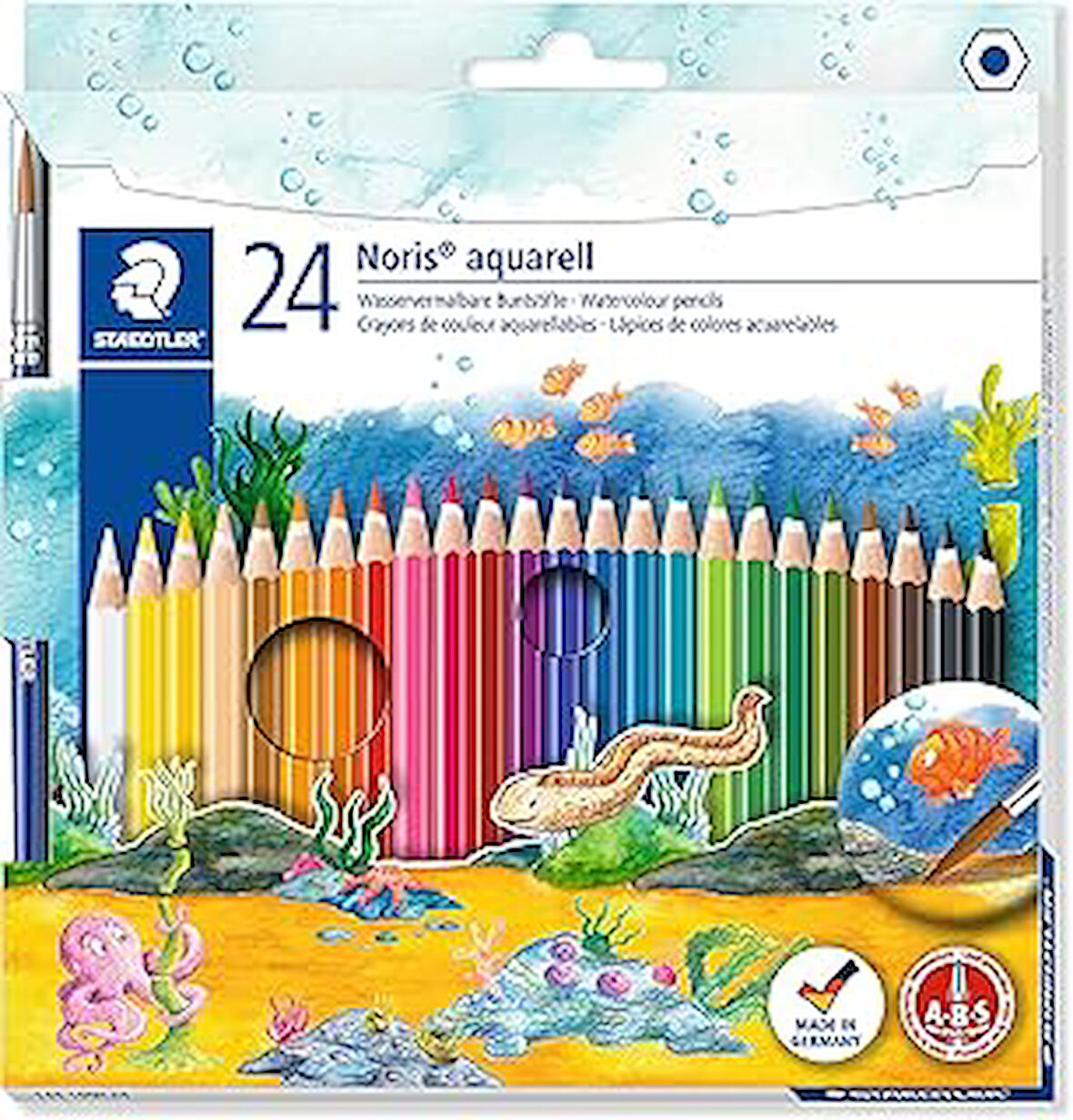 Staedtler 144 10Nc24 Noris Clup Aquarell Kuruboya 24'lü Fırça Hediyeli