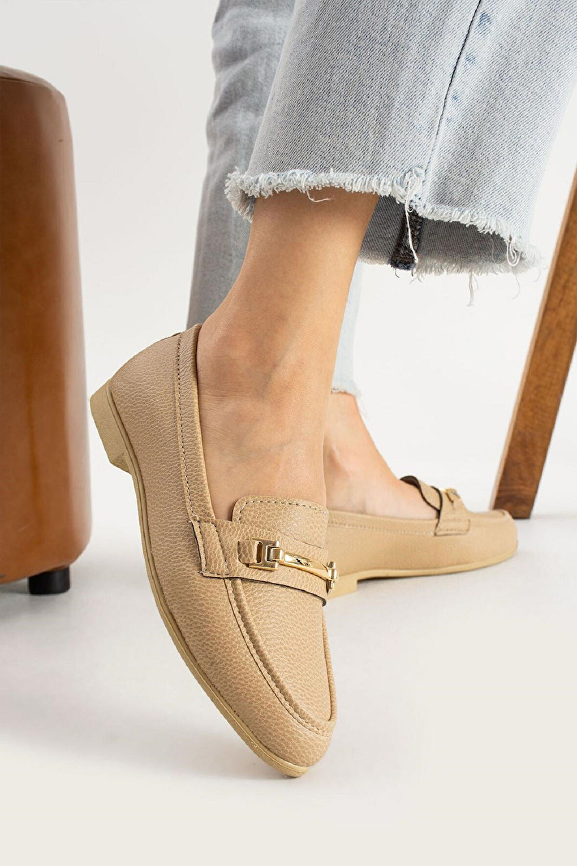 Kadın Babet Camel Suni Deri Babet Rahat Hafif Babet Günlük Babet 