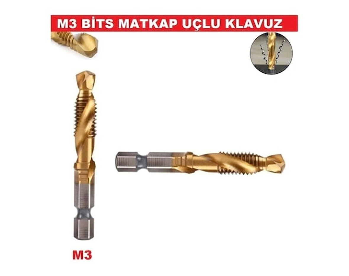 Klavuz 1/4 Bıts Kendinden Matkap Uçlu M3 Hss Titanyum