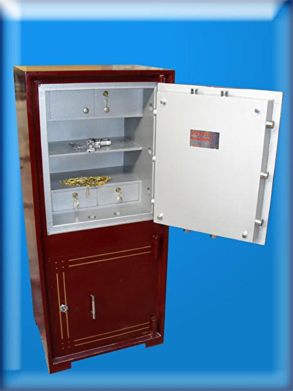 0011Ç2A OFİS TİPİ ALTI DOLAPLI ÇELİK PARA KASASI 1406050CM 500K