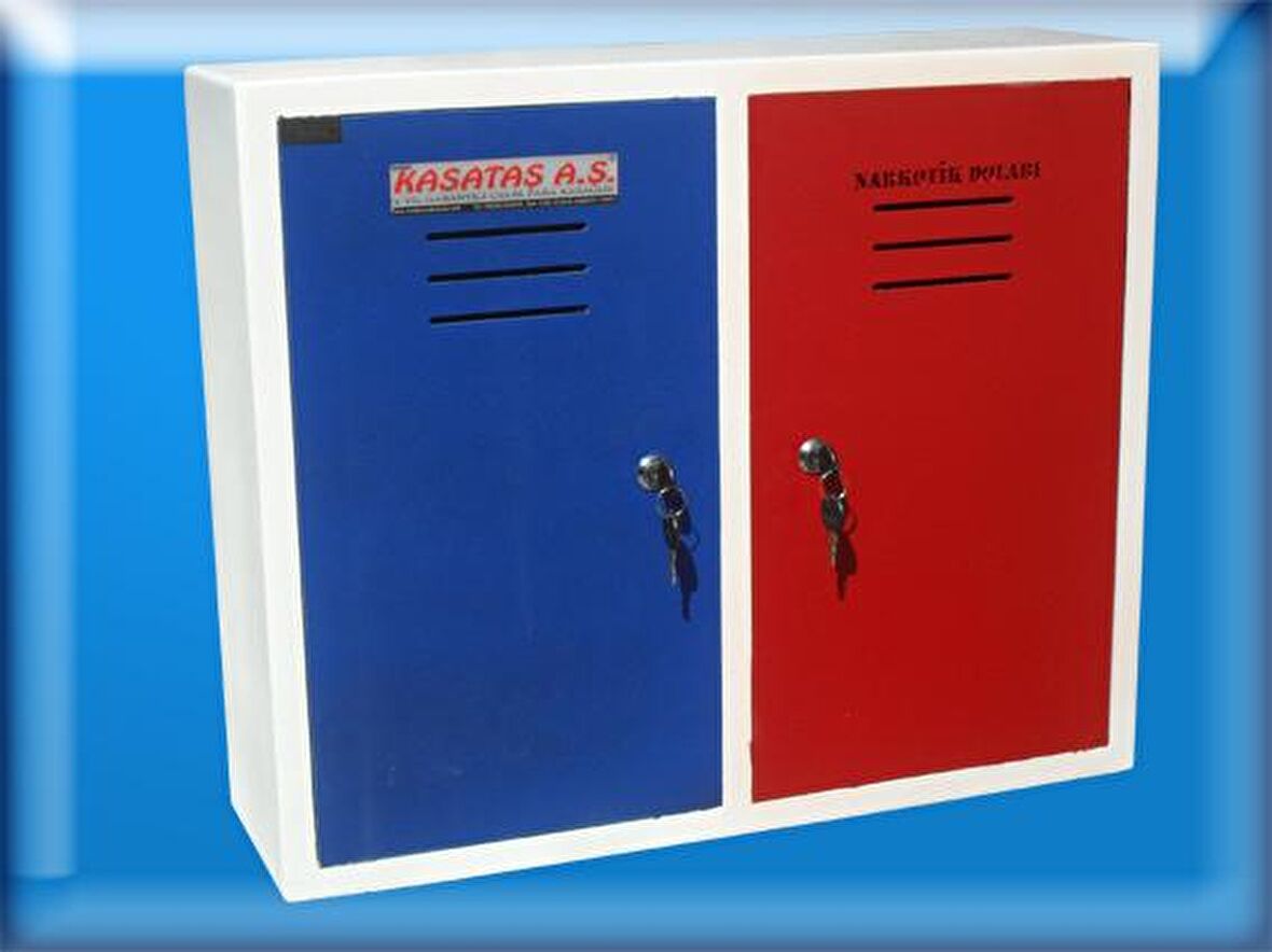 NARKOTİK DOLABI İKİ KAPAKLI SALLAMA ANAHTARLI 506018CM 20K