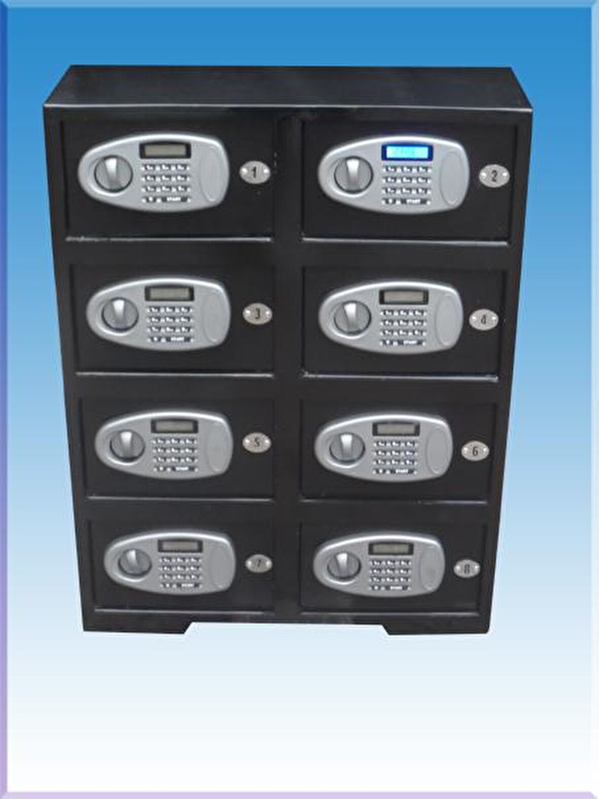 8 GÖZLÜ LCD EKRANDA İŞLEMLERİ GÖSTEREN ELEKTRONİK ŞİFRELİ VE AC