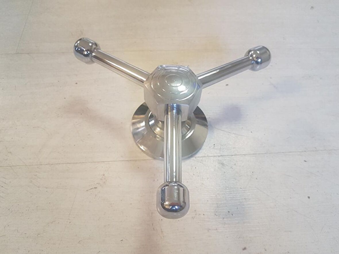 BÜYÜK BOY 3 PARMAKLI 55 LİK 6 KÖŞE GÖVDELİ BANKA KAPISI KOLU