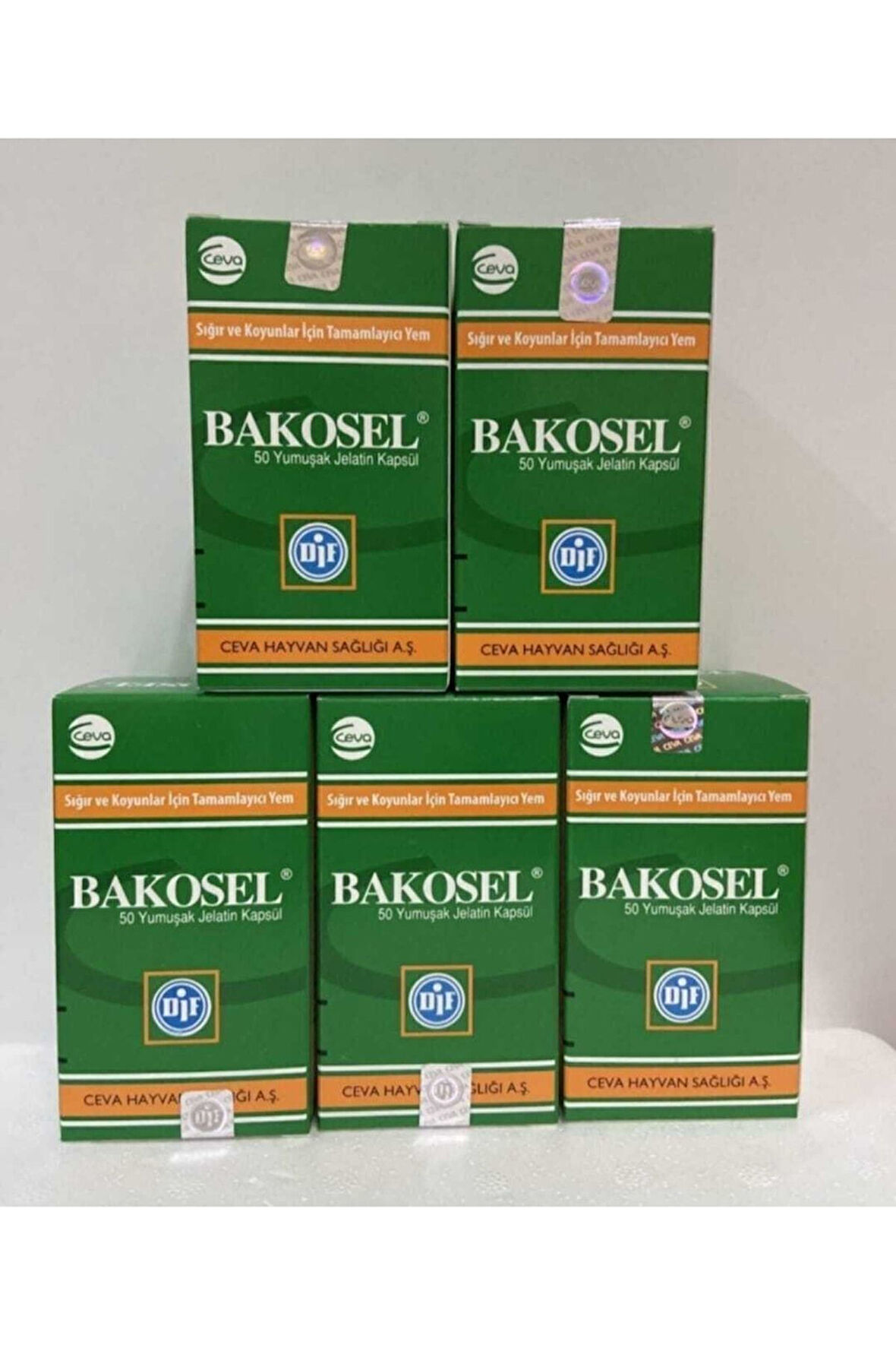 Ceva Bakosel 50 Yumuşak Jelatin Kapsül Vitamin Mineral Koyun Keçi Büyükbaş Kuzu 5 Kutu