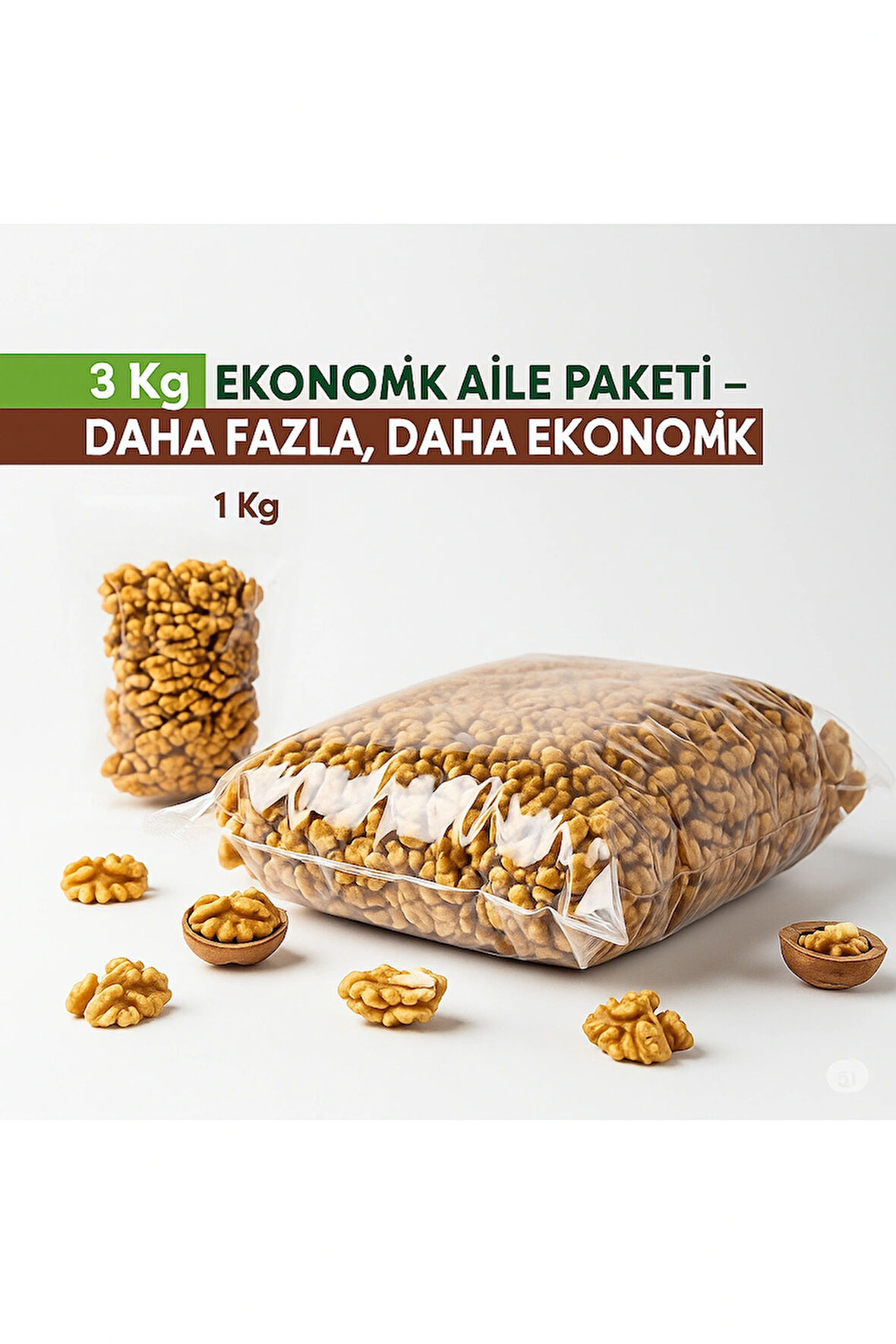 Doğal İç Ceviz Kelebek 3Kg - Premium Taze Ceviz İçi Ekonomik Aile Paketi