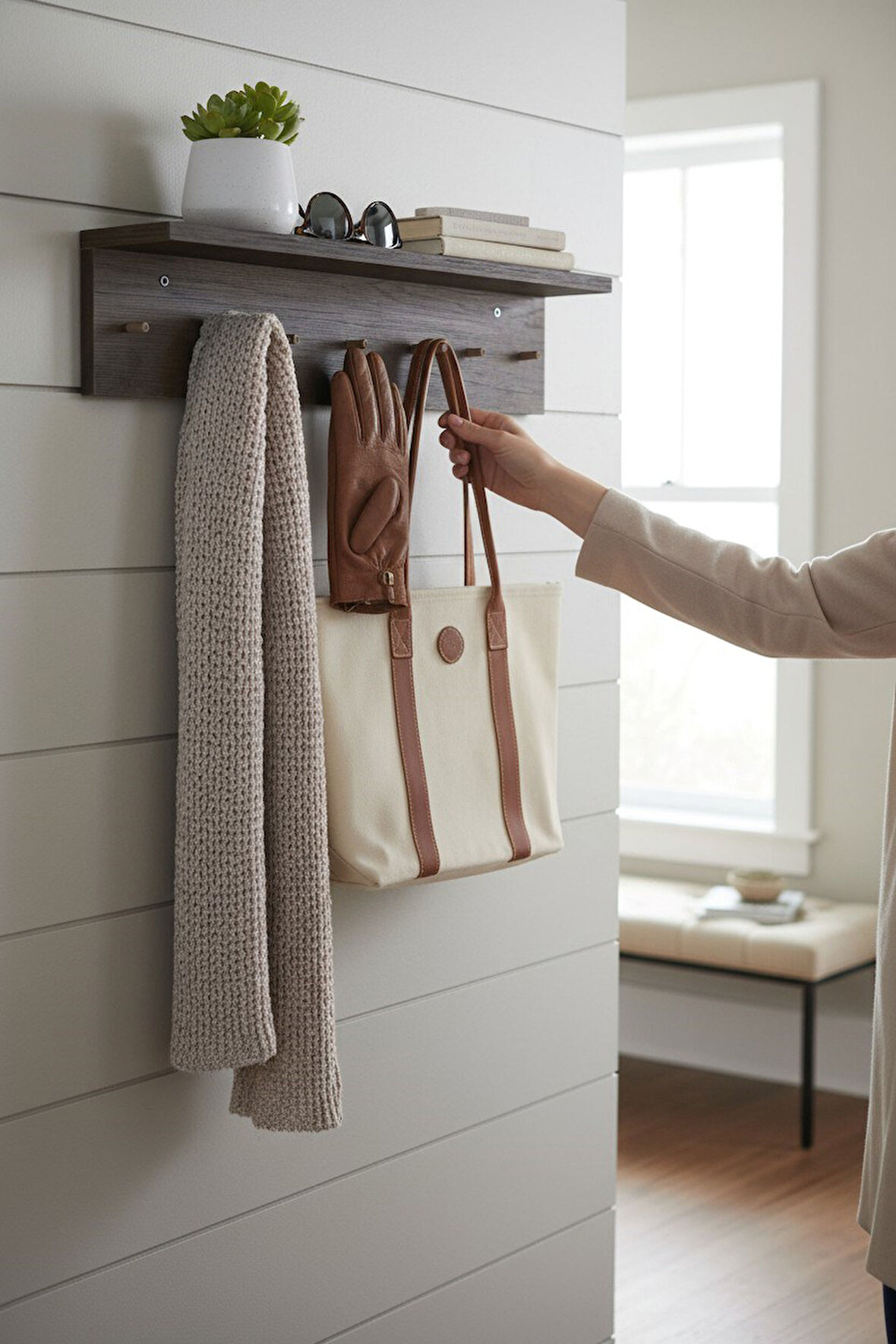 Ahşap Askılık Raflı 70x14 ve 50x14 | Mutfak, Antre, Banyo, Ofis, Mağaza, Çocuk ve Yatak Odası