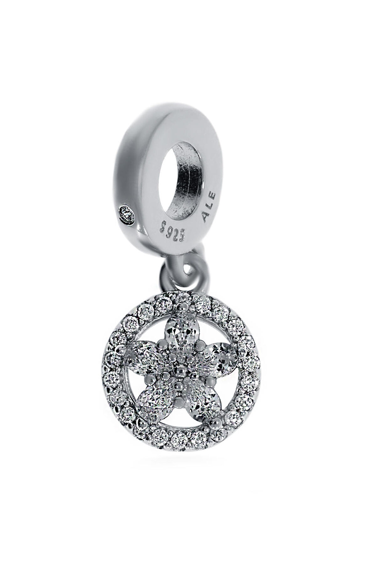 Işıltılı Kar Tanesi Model Gümüş Charm