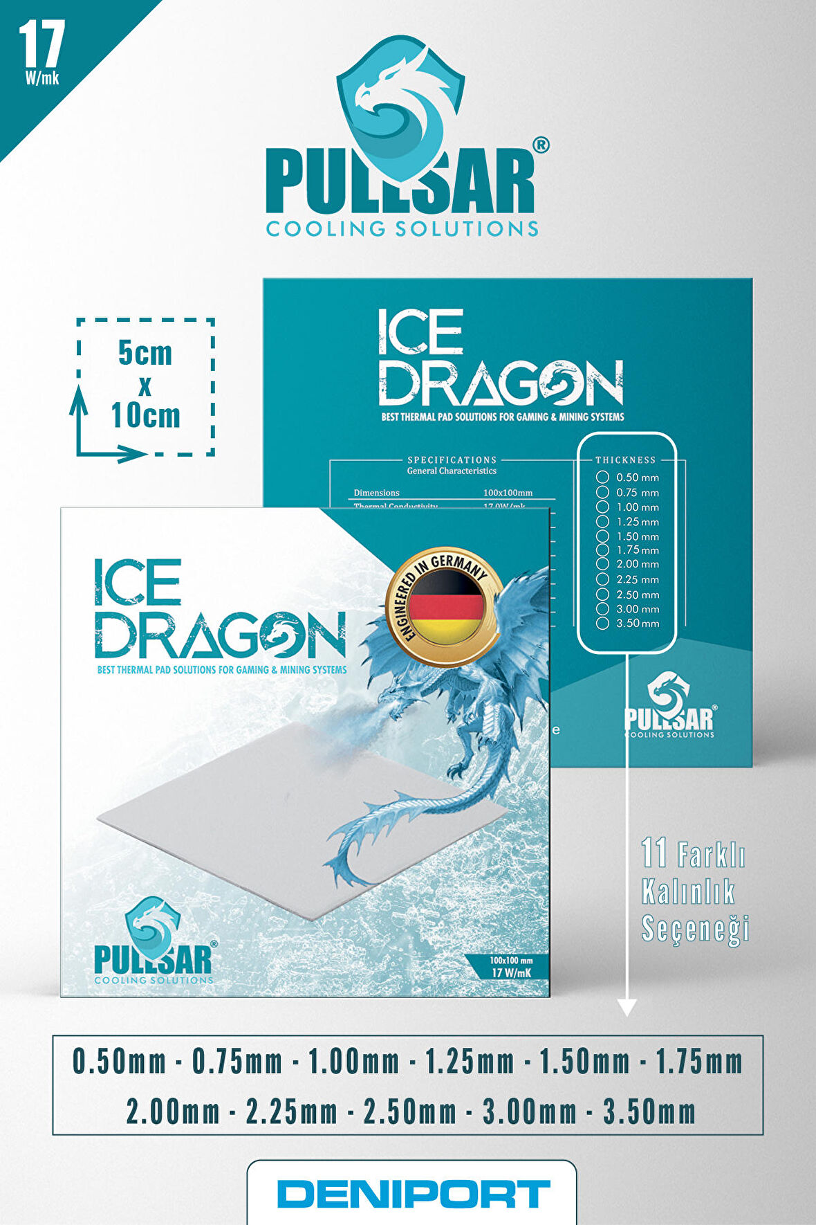 Pullsar Ice Dragon® Thermal/Termal Pad - 100x50 mm  0.75 MM