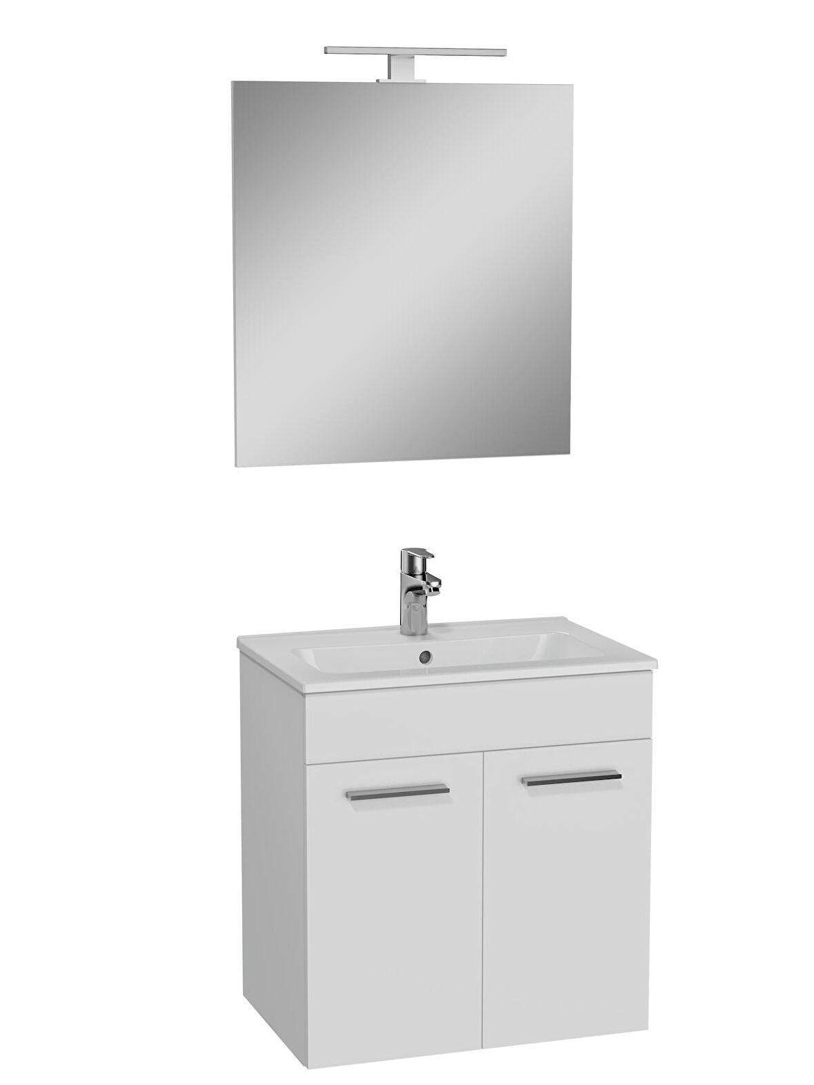 VitrA Ardea 75023 Banyo Dolabı Seti, Kapaklı, 60 cm, Parlak Beyaz