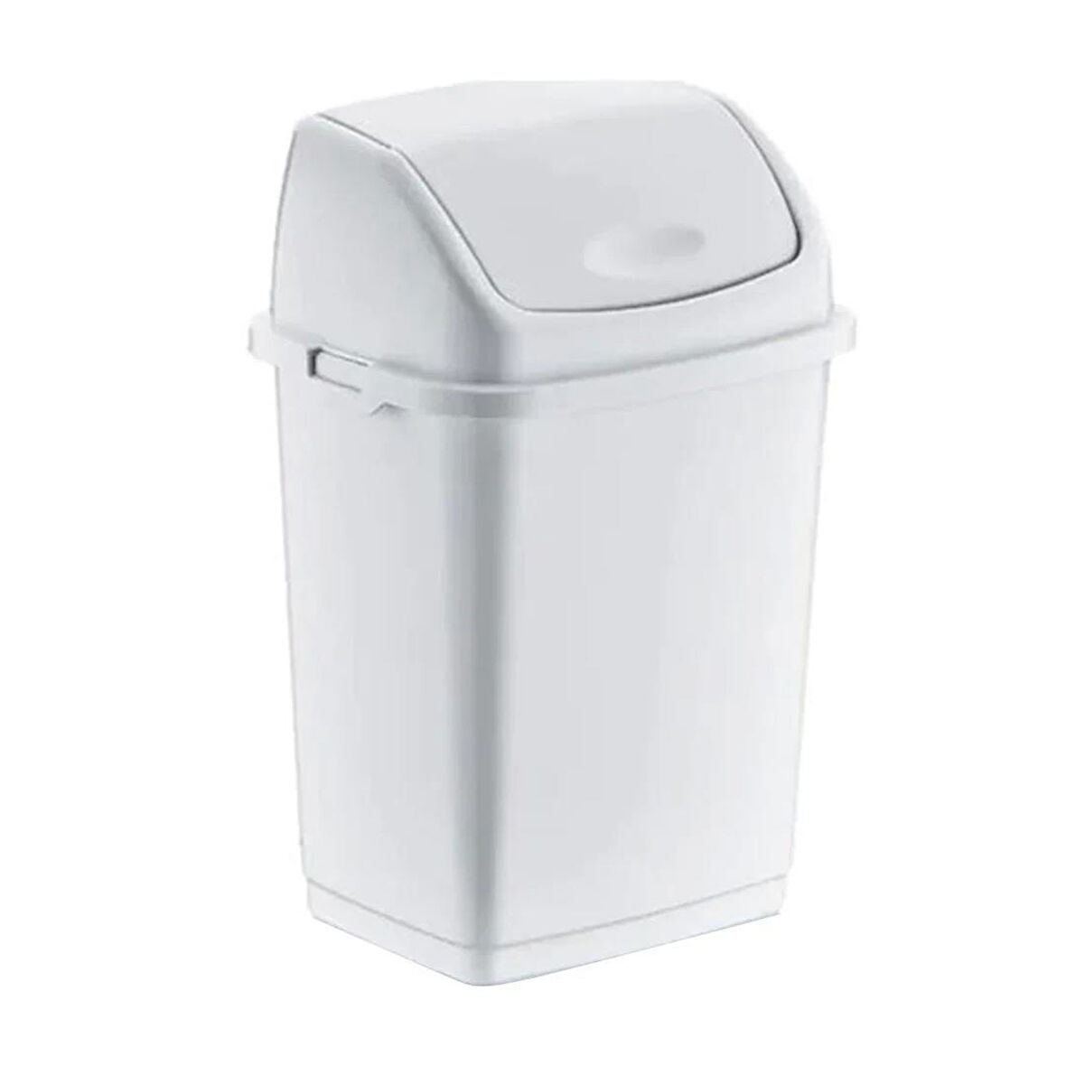 Polytime Magnum Klink Sallanır Kapak Ofis Banyo Mutfak Bahçe Çöp Kutusu Kovası / 20 Litre / Beyaz / 47x30x23 Cm.