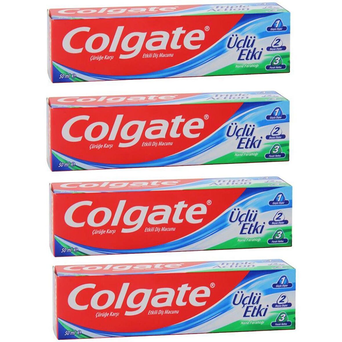 Colgate Üçlü Etki Diş Macunu 50 ml x 4 Adet