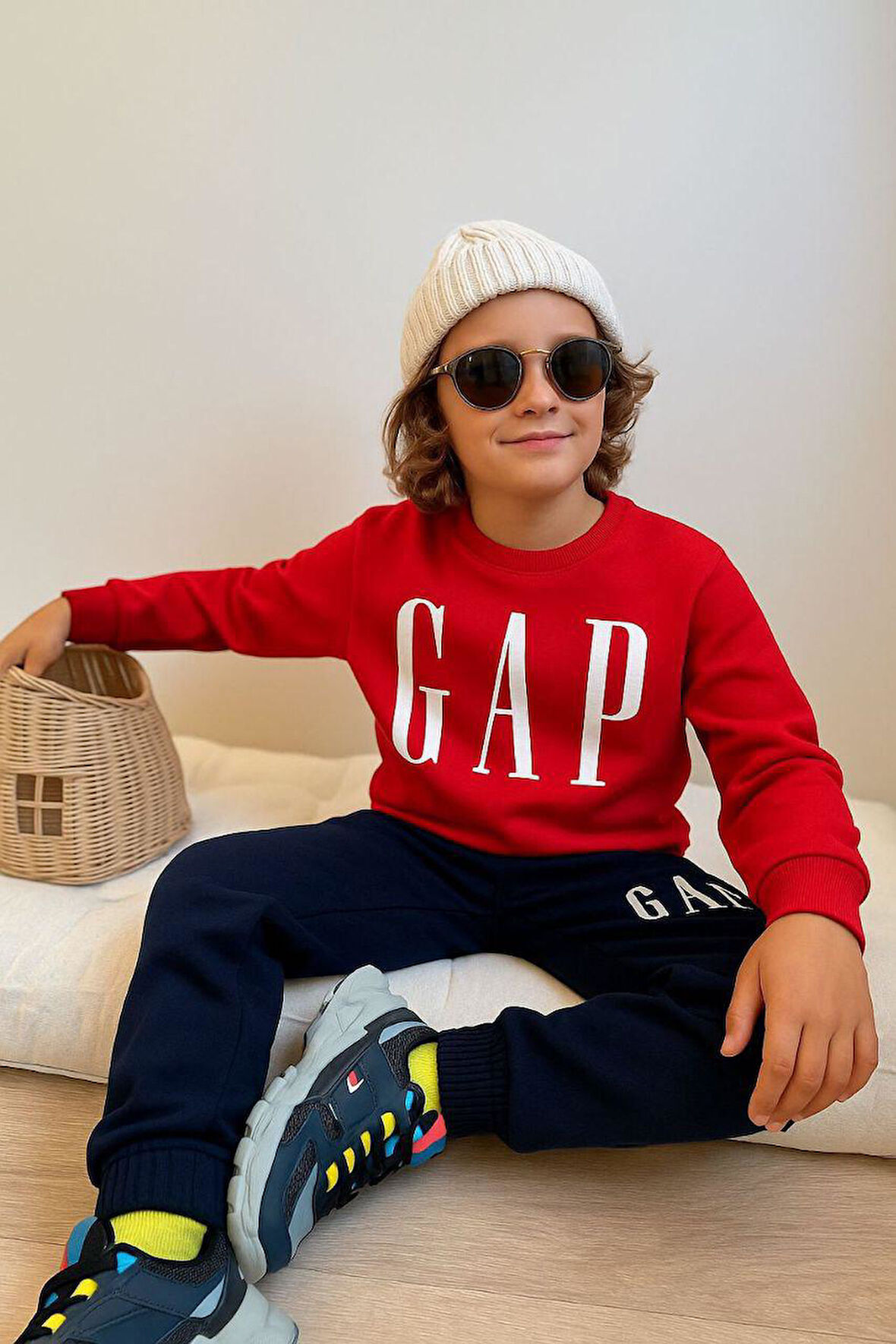 Cg Kids Kırmızı Siyah  Desenli 2 Ip Kumaş Erkek Çocuk Eşofman Takım Süper Kalite