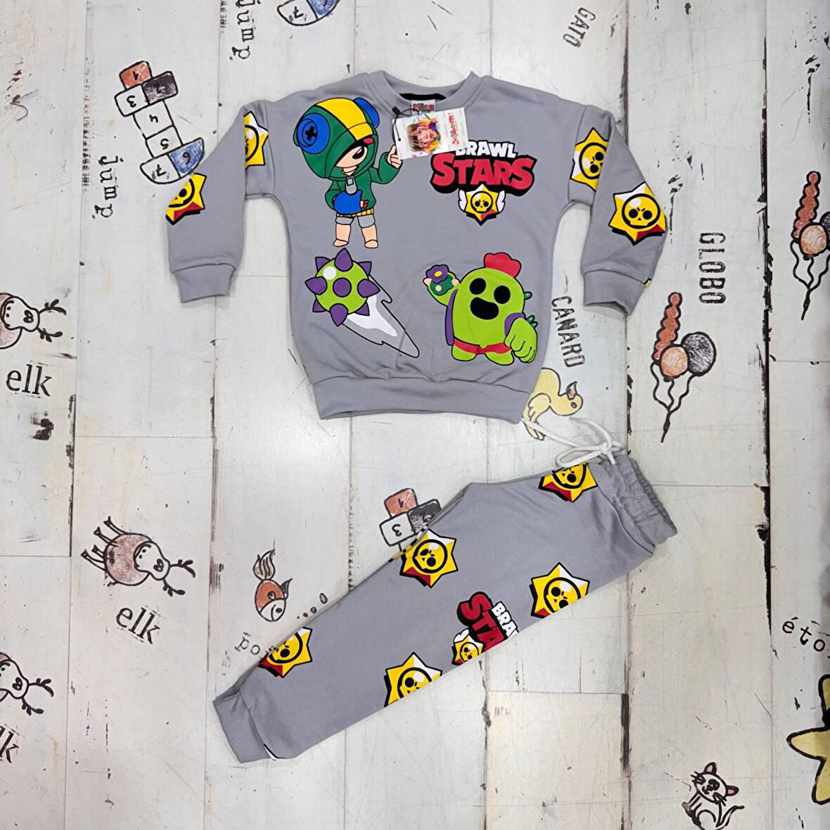 Cg Kids Brawl Stars 3 Iplik Kumaş Erkek Çocuk Alt Üst Takım Süper Kalite
