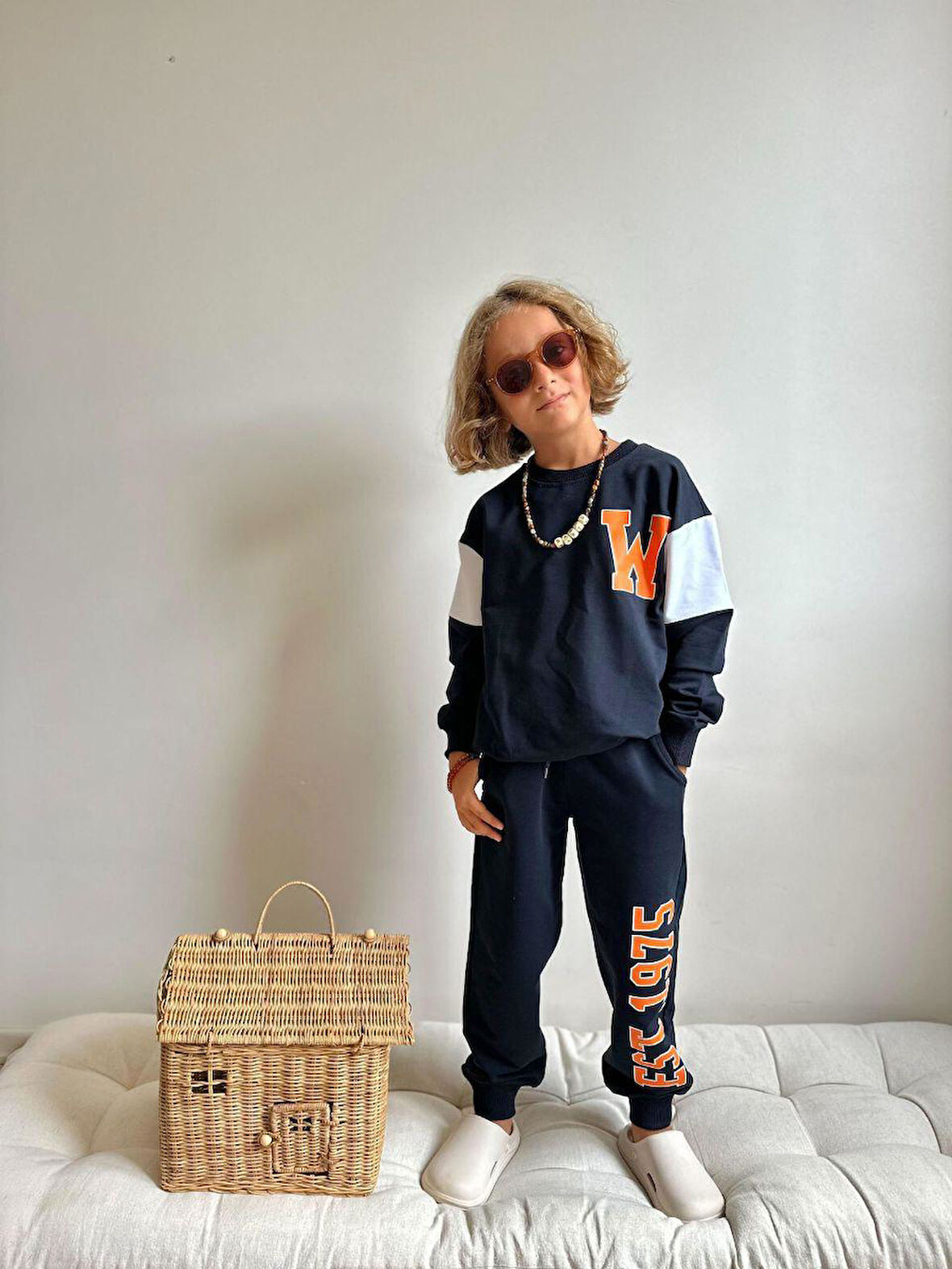 Cg Kids W Baskılı Eşofman Takımı 2 Iplik Erkek Çocuk Alt Üst Takım Süper Kalite
