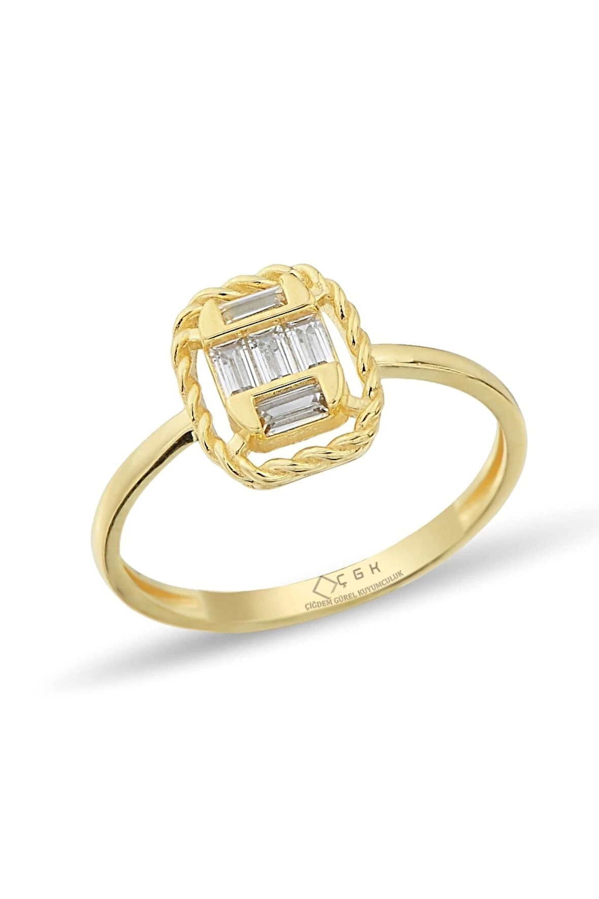 Çıtır Baget Taşlı Altın Yüzük