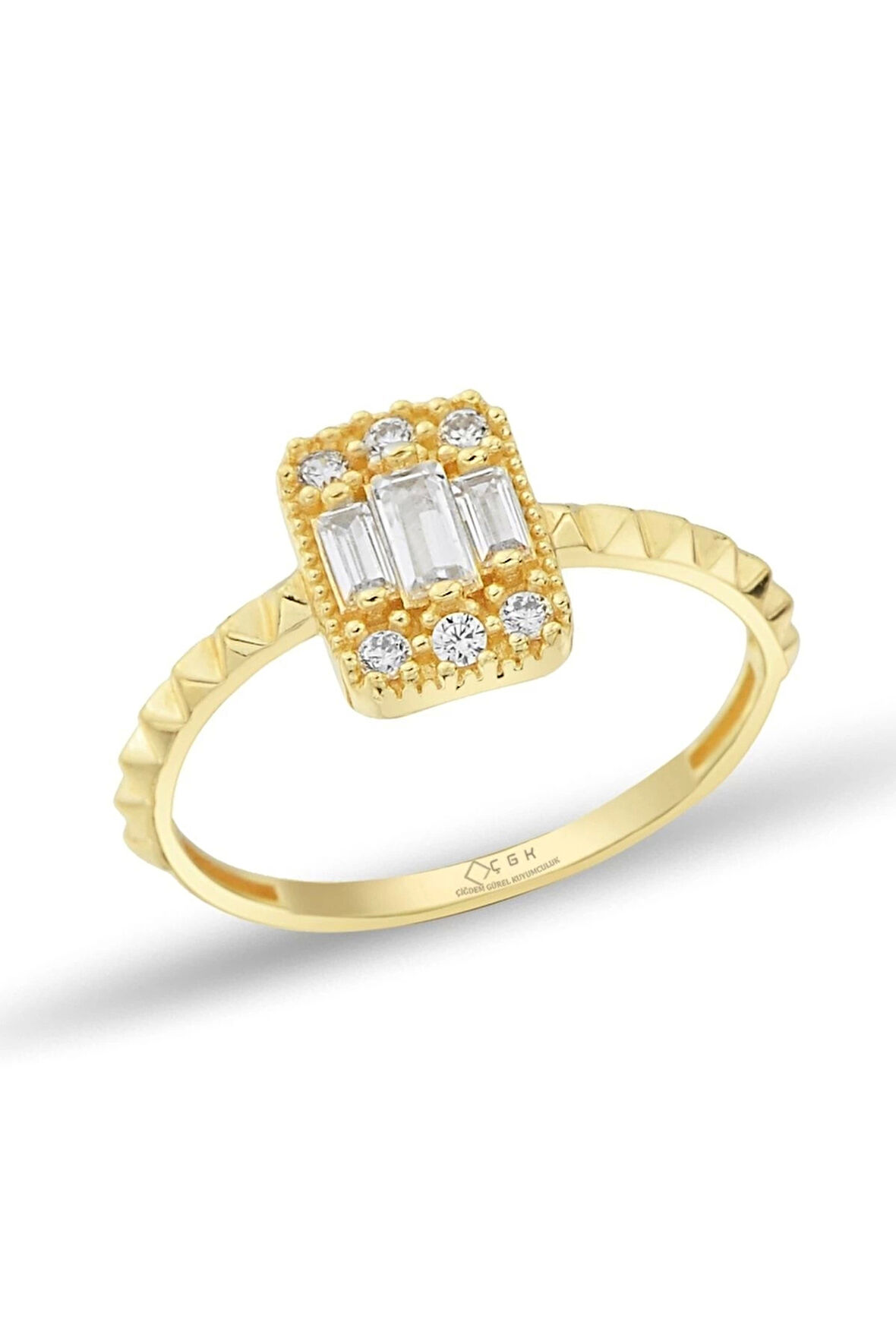 Çıtır Baget Taşlı Altın Yüzük