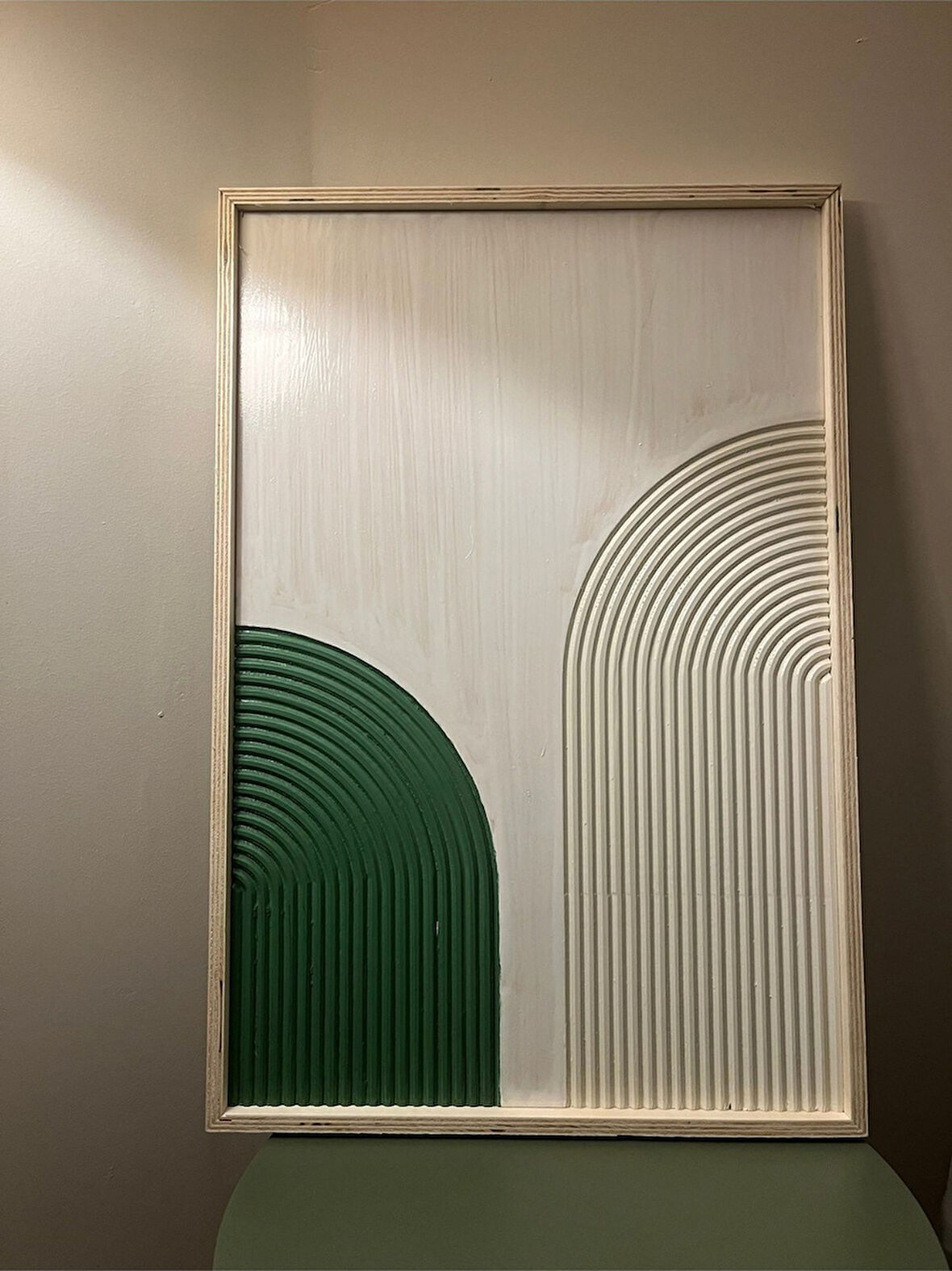 Cıgılwood Green Beıge Belt Ahşap Bohem Tablo 60 x 40