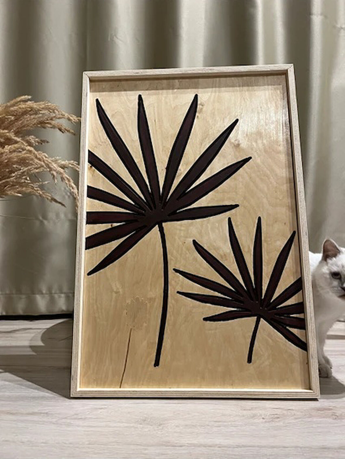 Cıgıl Wood Weed Ahşap Bohem Tablo 62 x 41