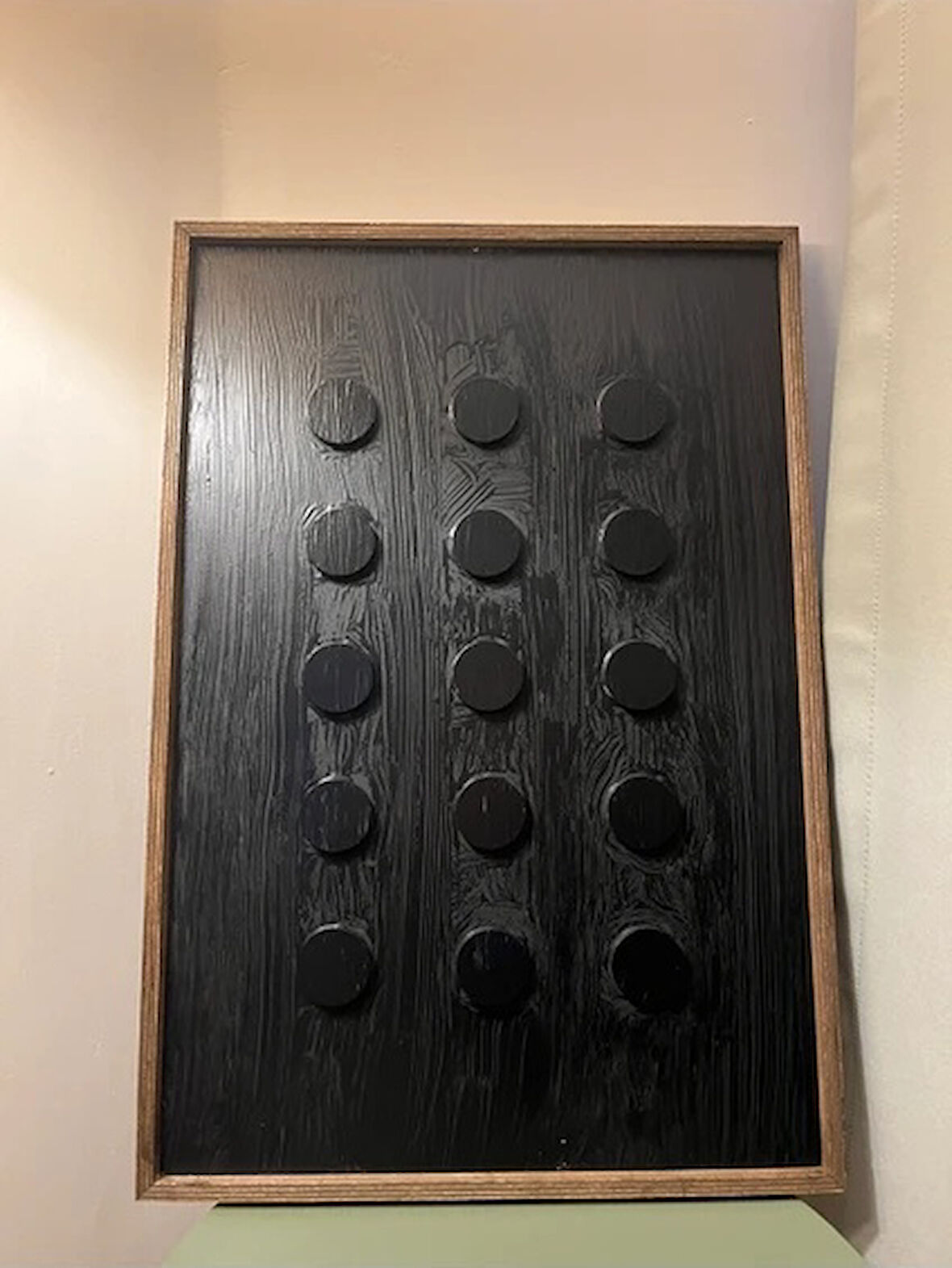 Cıgıl Wood Black Point Ahşap Bohem Tablo 63 x 43