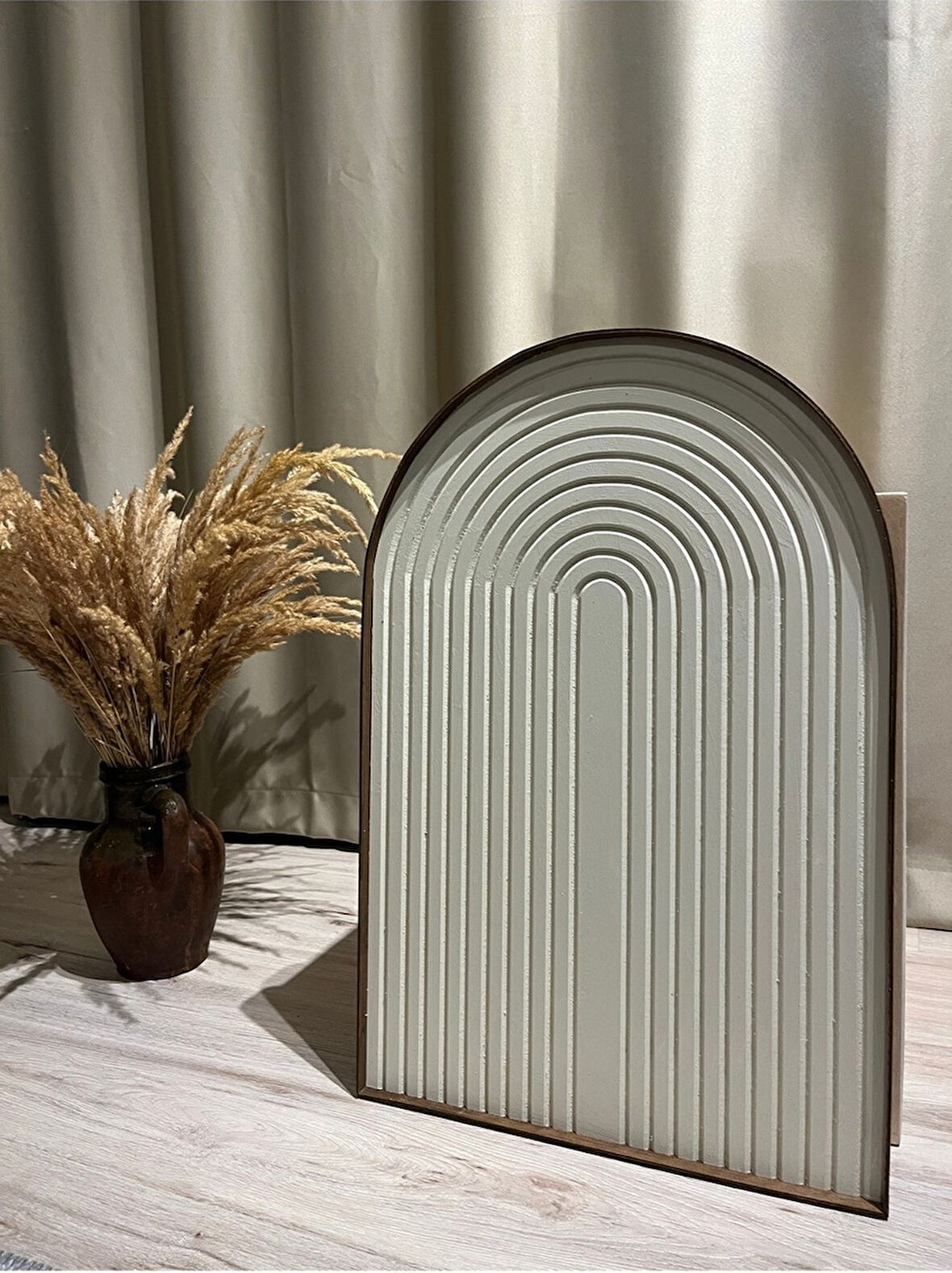 Cıgılwood Cream Belt Ahşap Bohem Tablo 60 x 40