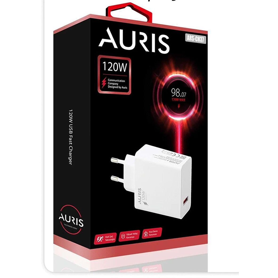 120W USB Şarj Saliseli Ultra Süper Hızlı Usb Başlık Adaptörü, Beyaz Usb Başlık Adaptör