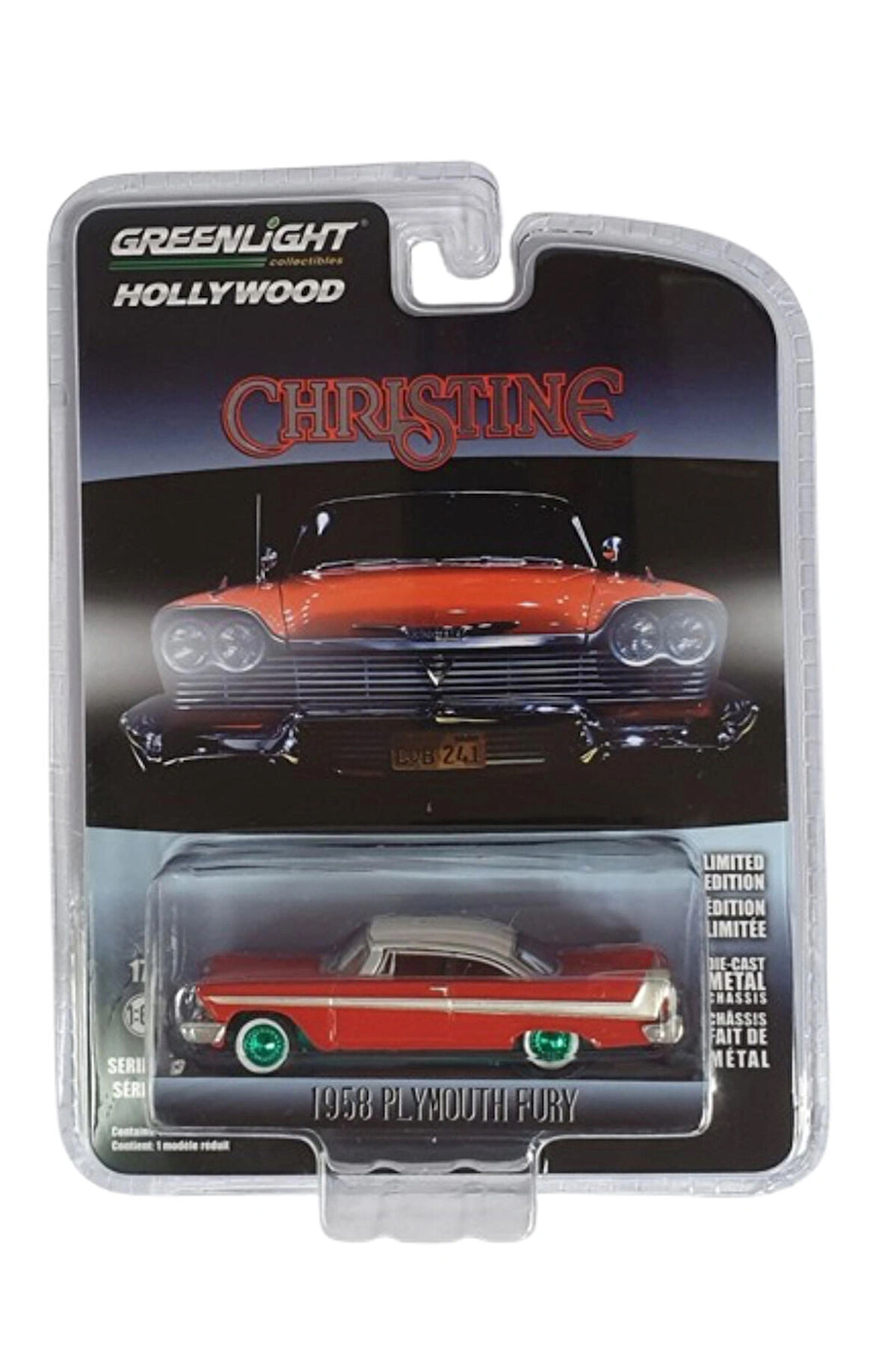 Greenlight Hollywood – 1958 Plymouth Fury “CHRISTINE” – GREEN MACHINE Dircast Model Araba