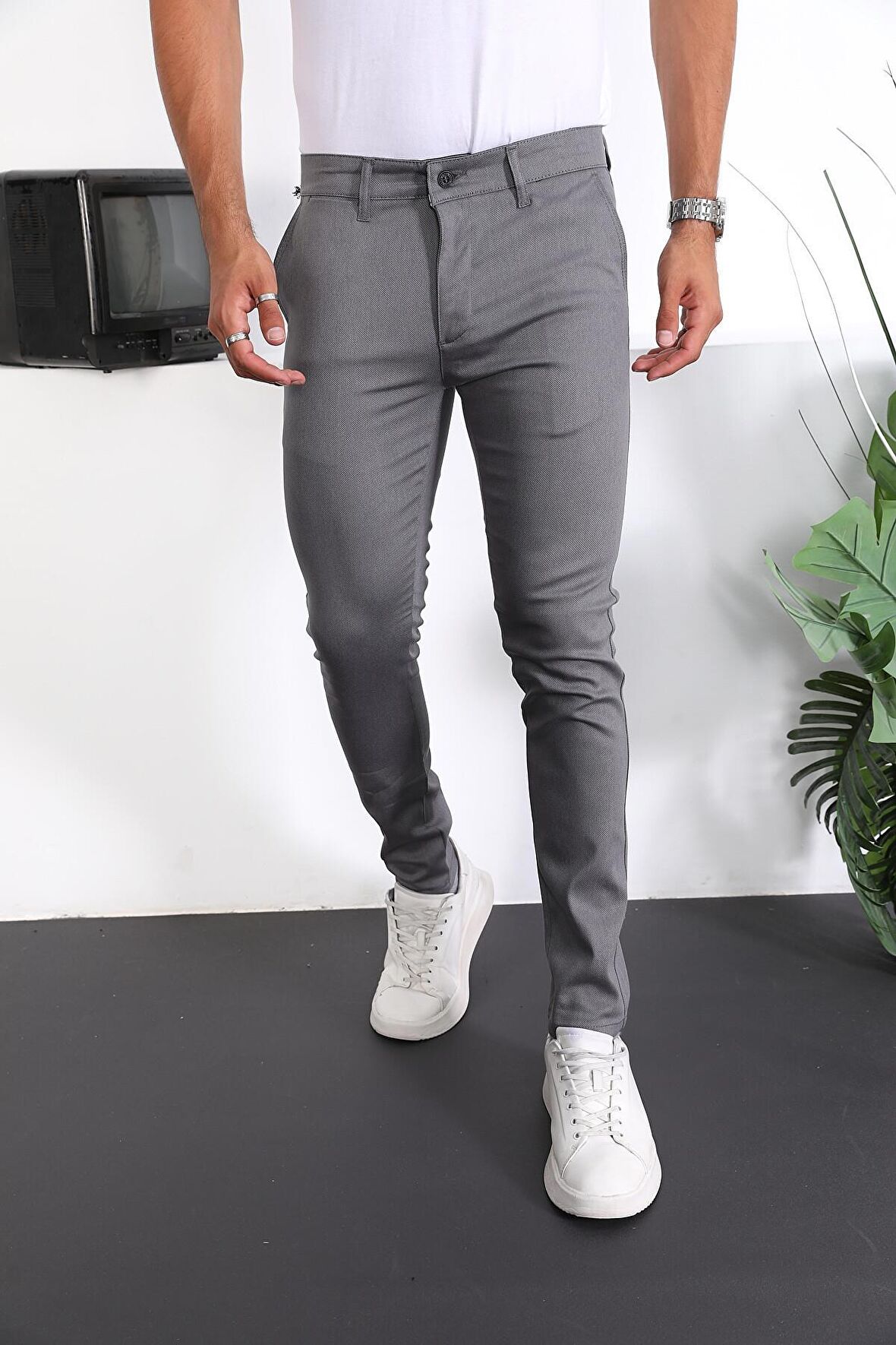 Slim Fit Chino Keten Pantolon