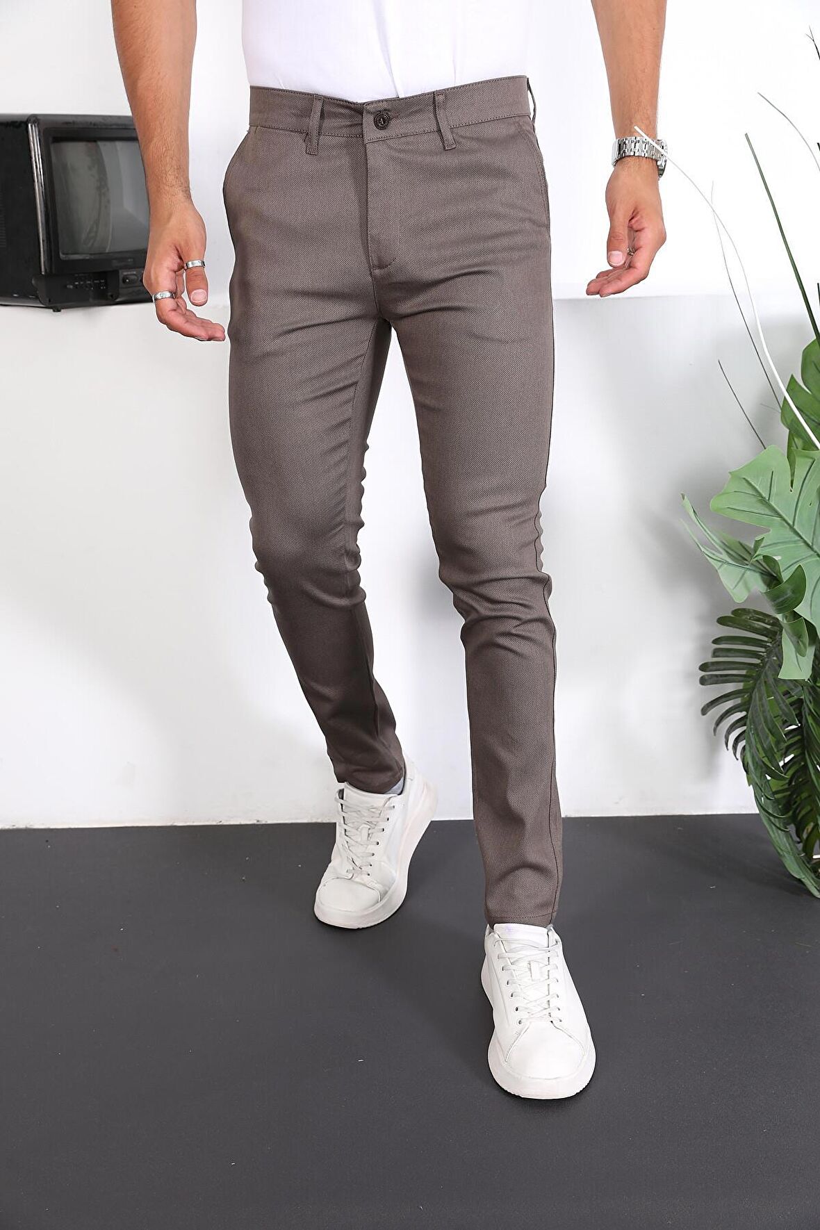 Slim Fit Chino Keten Pantolon