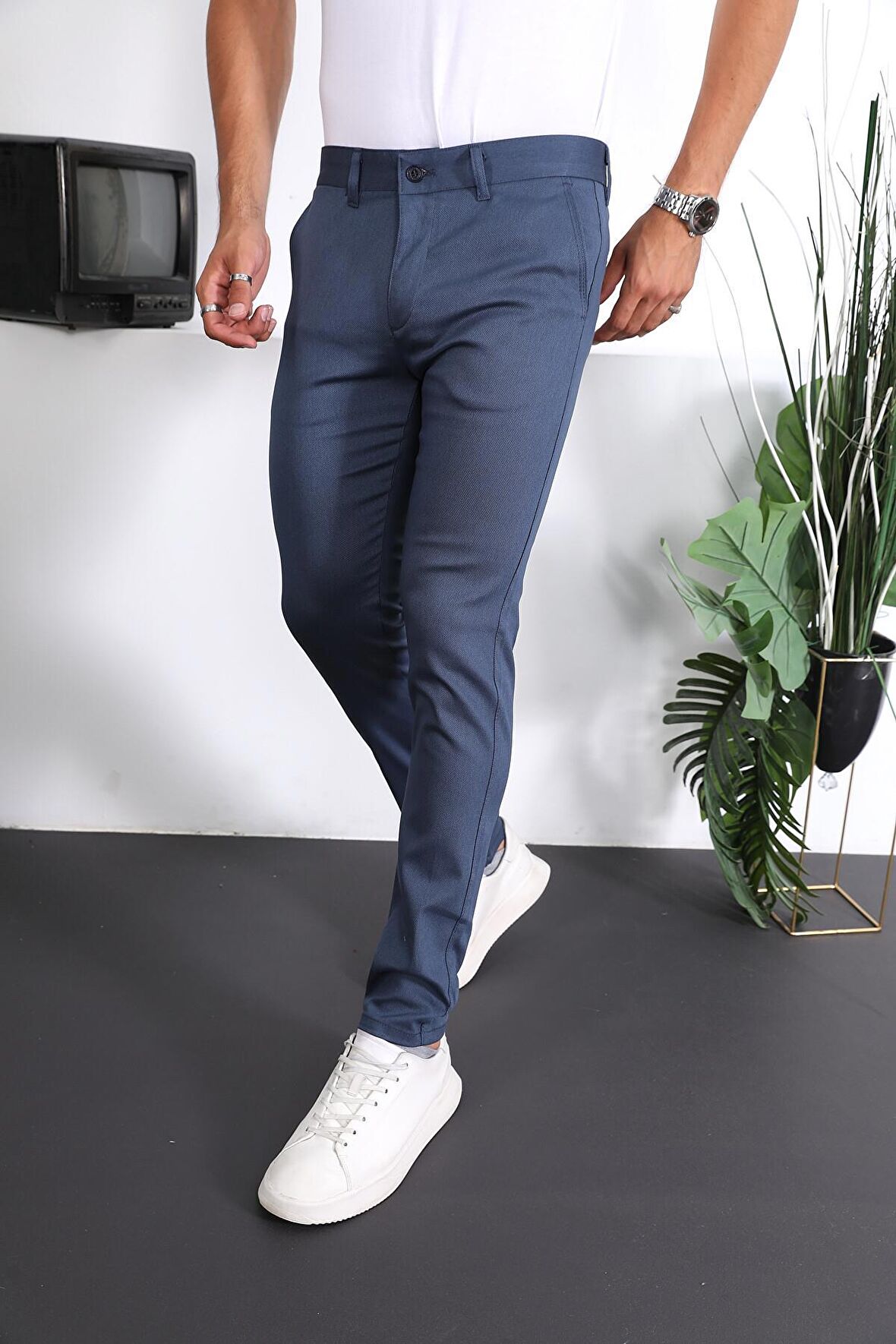 Slim Fit Chino Keten Pantolon