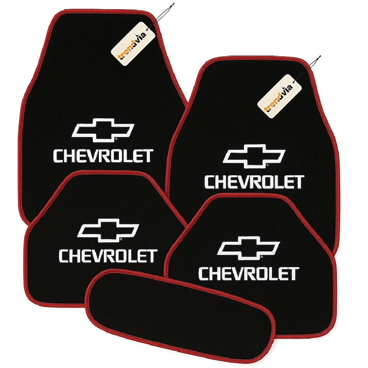 Siyah Kırmızı Renk Chevrolet Oto Halı Paspas Takımı 5’li Set – Aracınıza Özel Şık ve Dayanıklı Zemin Koruma
