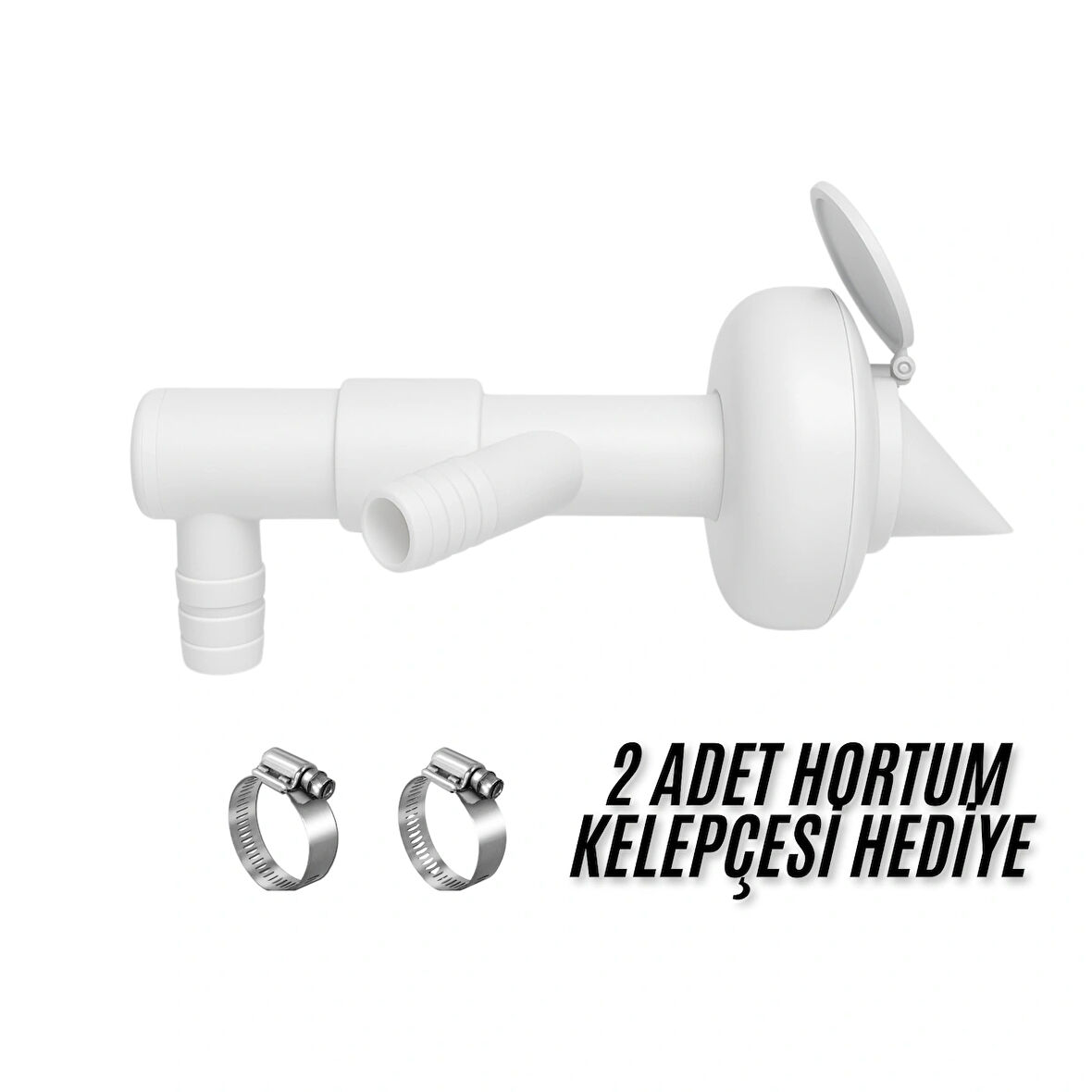 Çift Girişli Gider Çekvalf Adaptörü Ø50 mm | Çamaşır Bulaşık Makinesi Koku ve Haşere Önleyici
