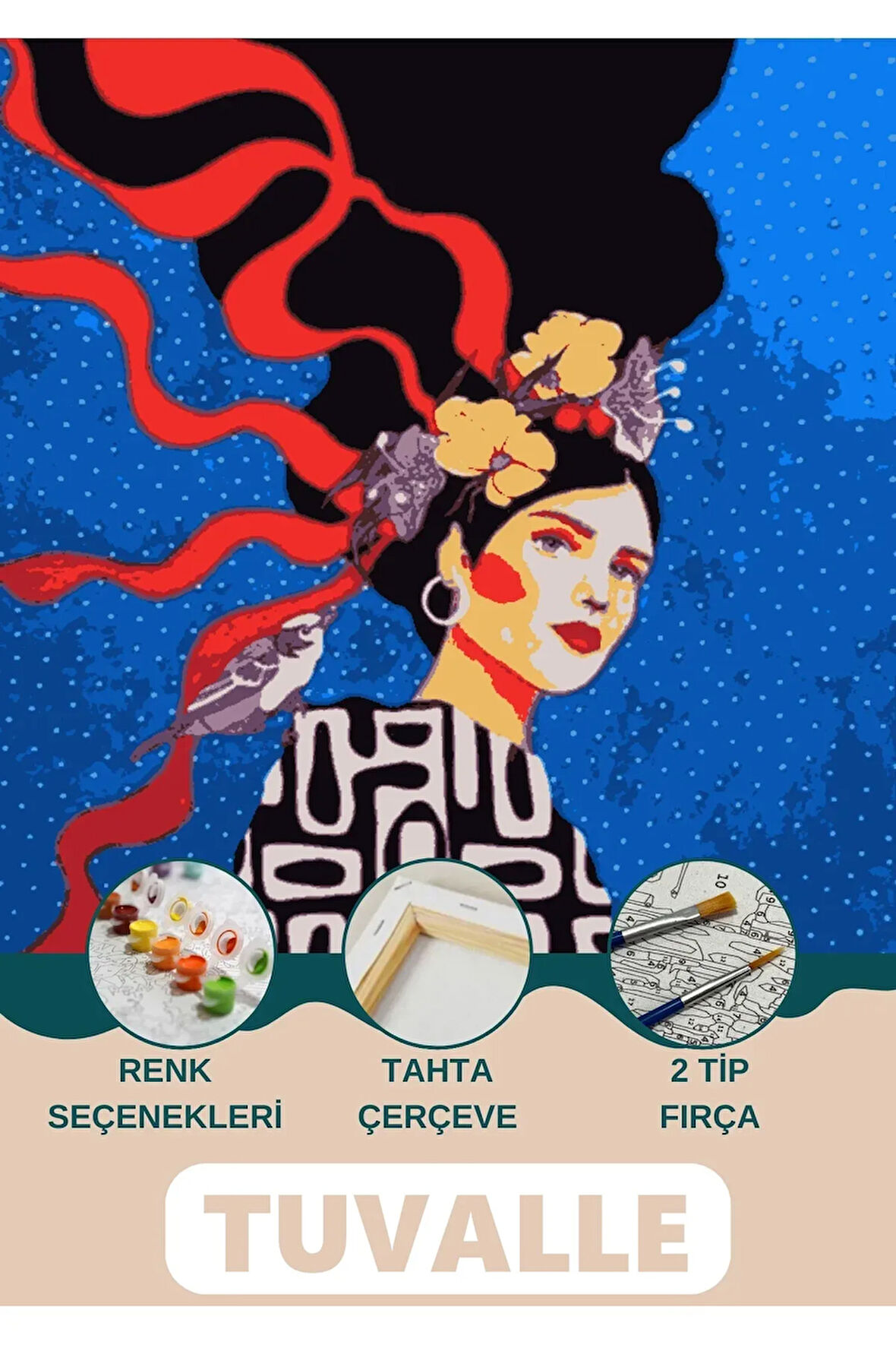 Çingene Sayılarla Boyama Seti, Hobi Seti, 40X50 Tablo, Fırça Boya Asma Aparatı Dahil, Doğa, İnsan