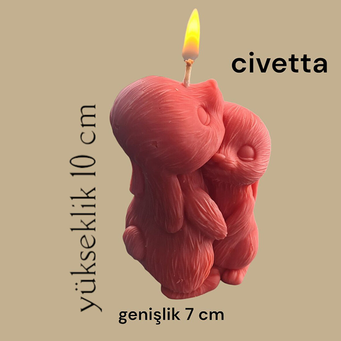 dogal dekoratif vanilya kokulu sincap modeli soyawax mum