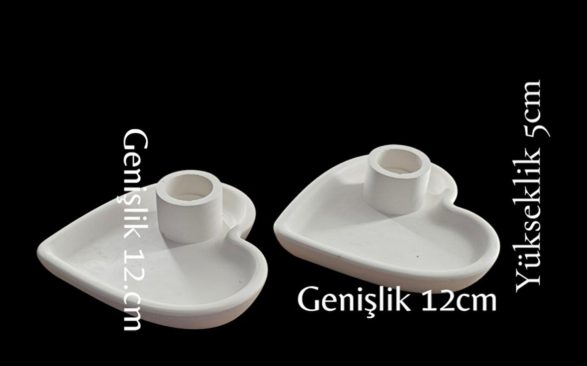 taş tozu 2 li kalp mumluk