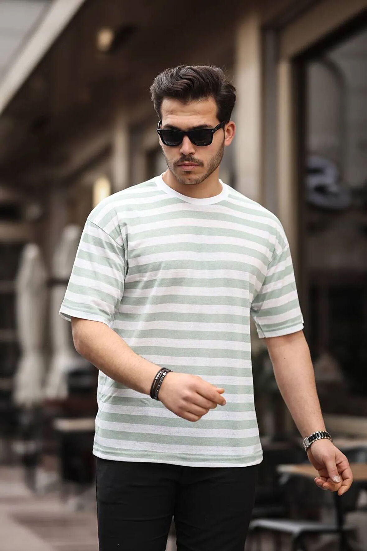 Baskılı Oversize Tişört Ön Arka Baskılı Erkek T-Shirt