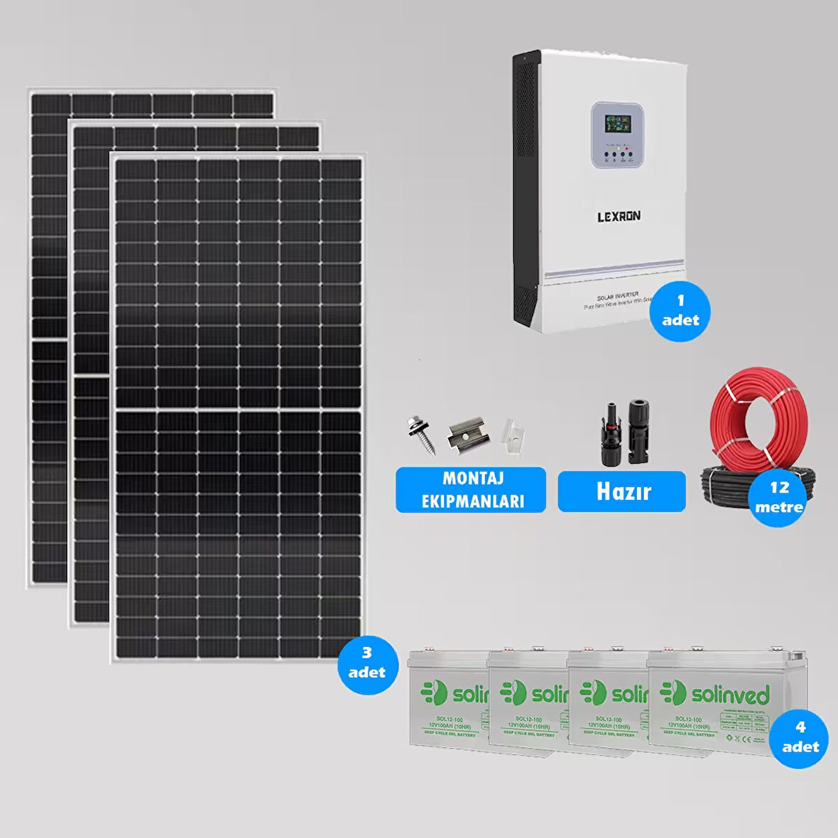 CKS ENERJI 3 kW Hazır Solar Paket Kolay Kurulum(ORTA PAKET)