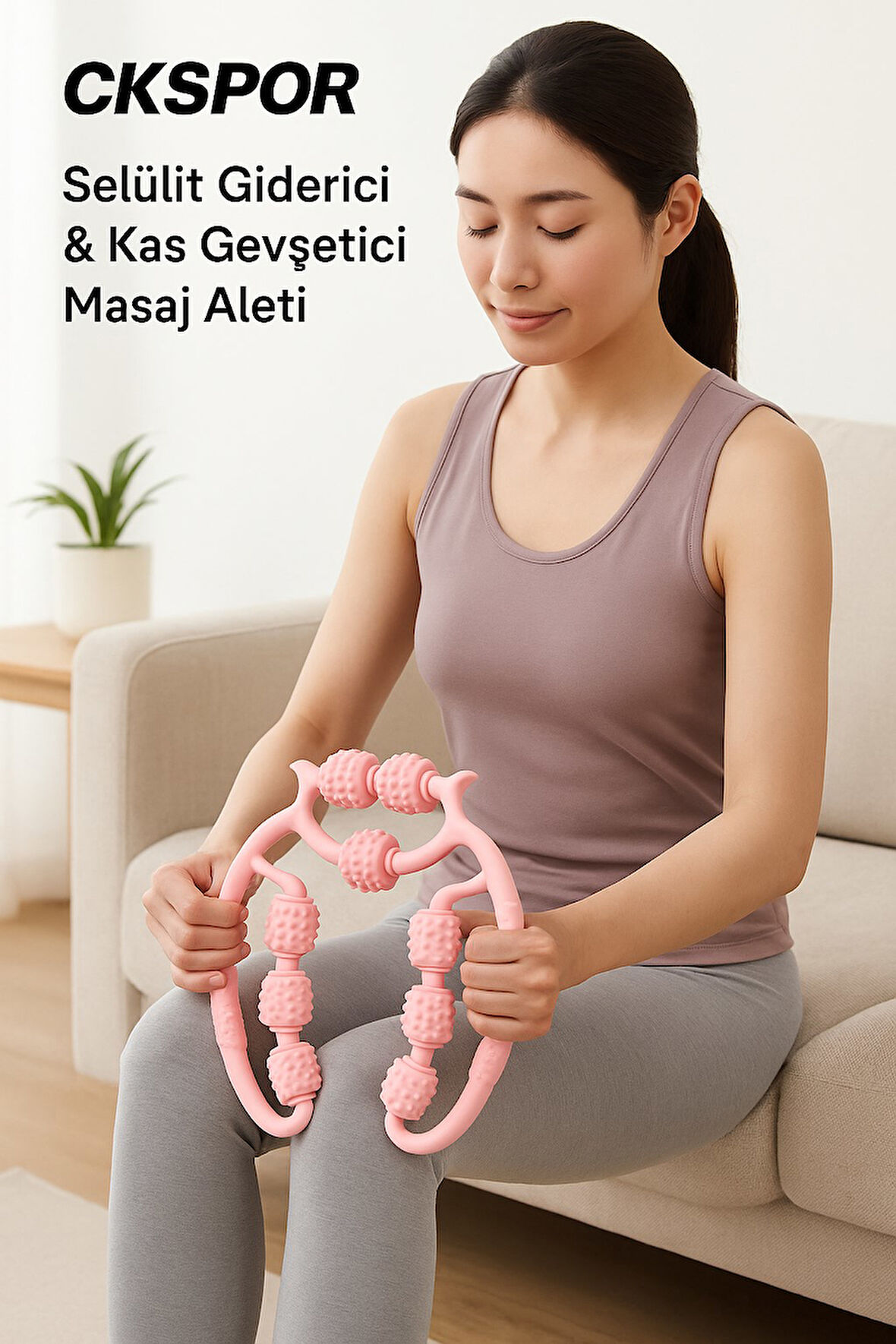 9 Tekerlekli Masaj Aleti Selülit Giderici, Kas Rahatlatıcı ve Kan Dolaşımı Destekleyici Roller