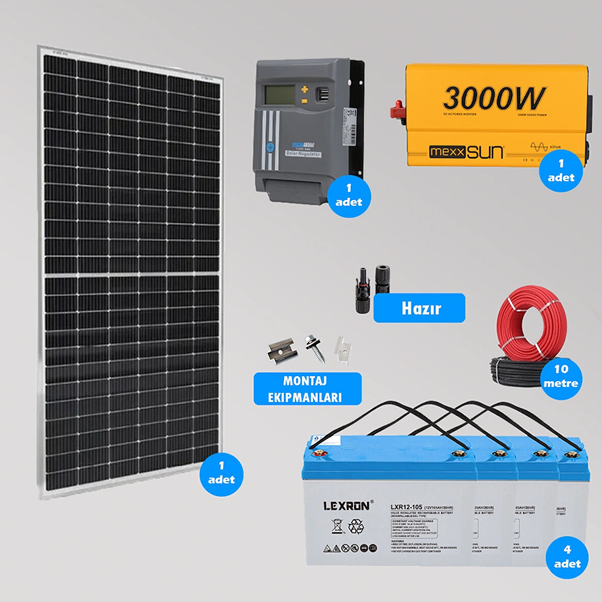 Mini Bağ Evi ve Karavan Solar Güneş Enerji Sistemi 5000W Depolama