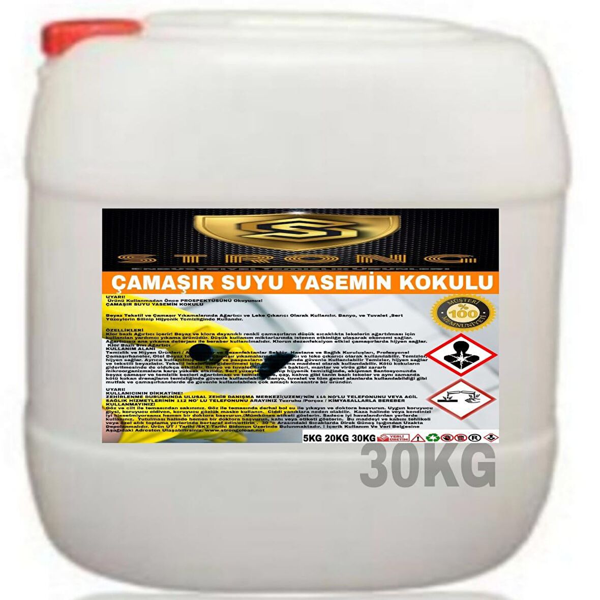 Strong Çamaşır Suyu Yasemin 30 Kg 