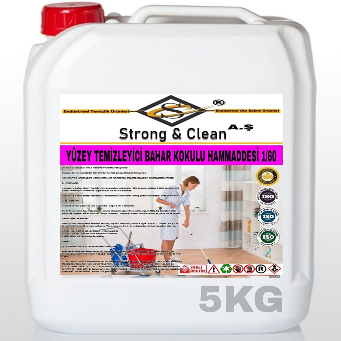 Yüzey Temizleyici Konsantre 1/60 Bahar Kokusu 5 Kg