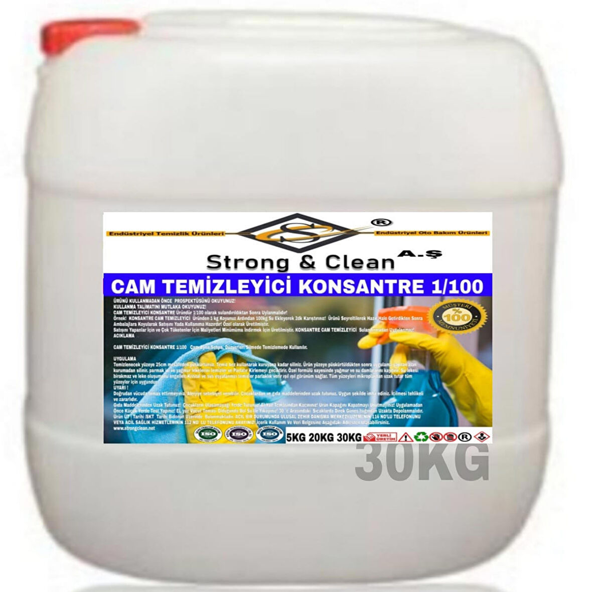 Cam Temizleyici Extra Konsantre 1/100 30 Kg