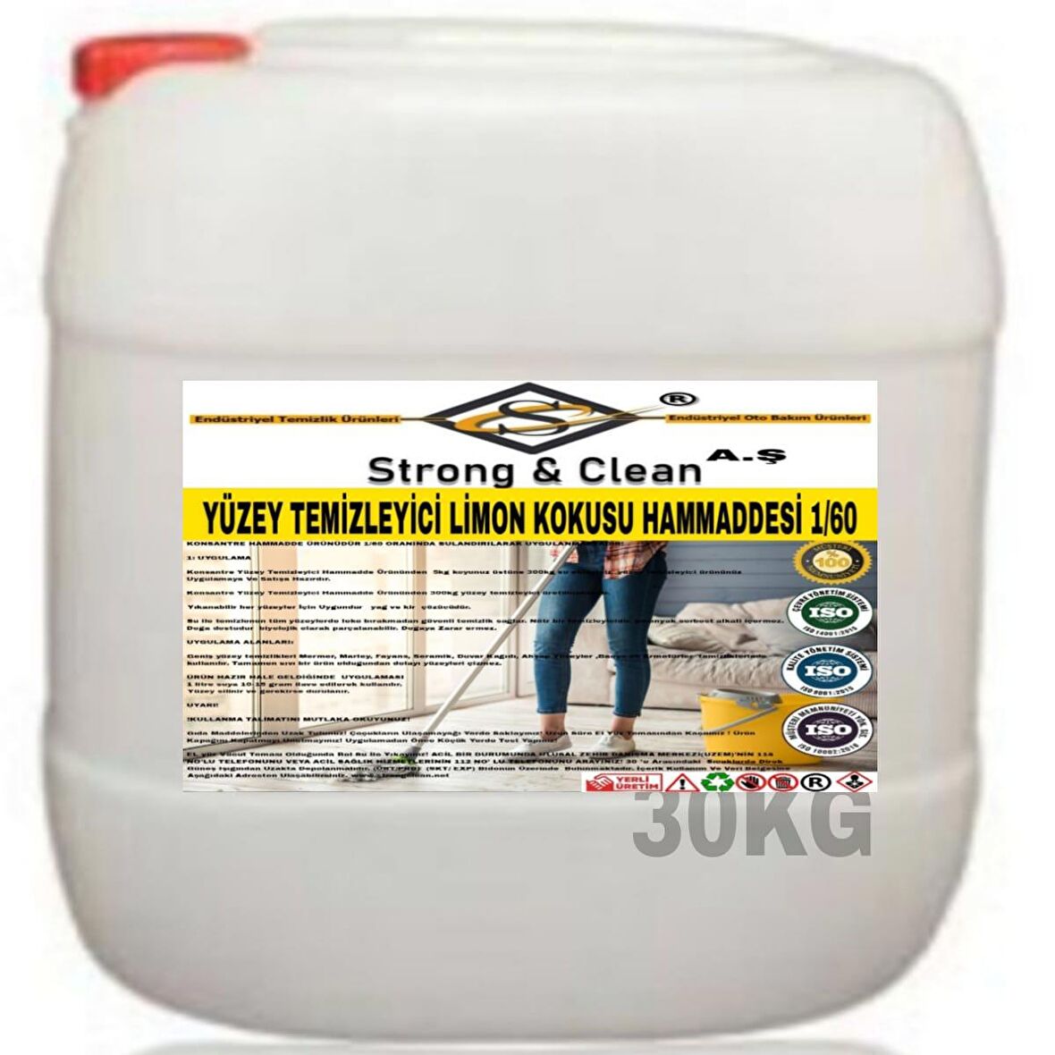 Yüzey Temizleyici Konsantre 1/60 Limon Kokusu 30 Kg