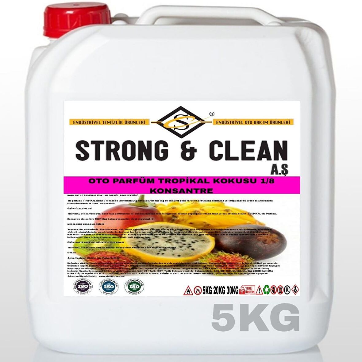 Oto Parfüm Konsantre 1/8 Tropikal Kokulu 5 Kg