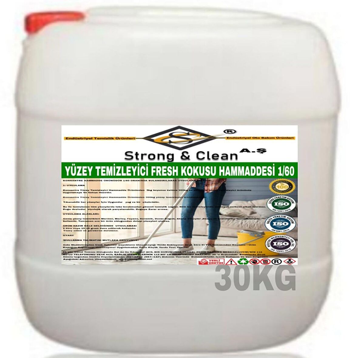 Yüzey Temizleyici Konsantre 1/60 Fresh Kokusu 30 Kg